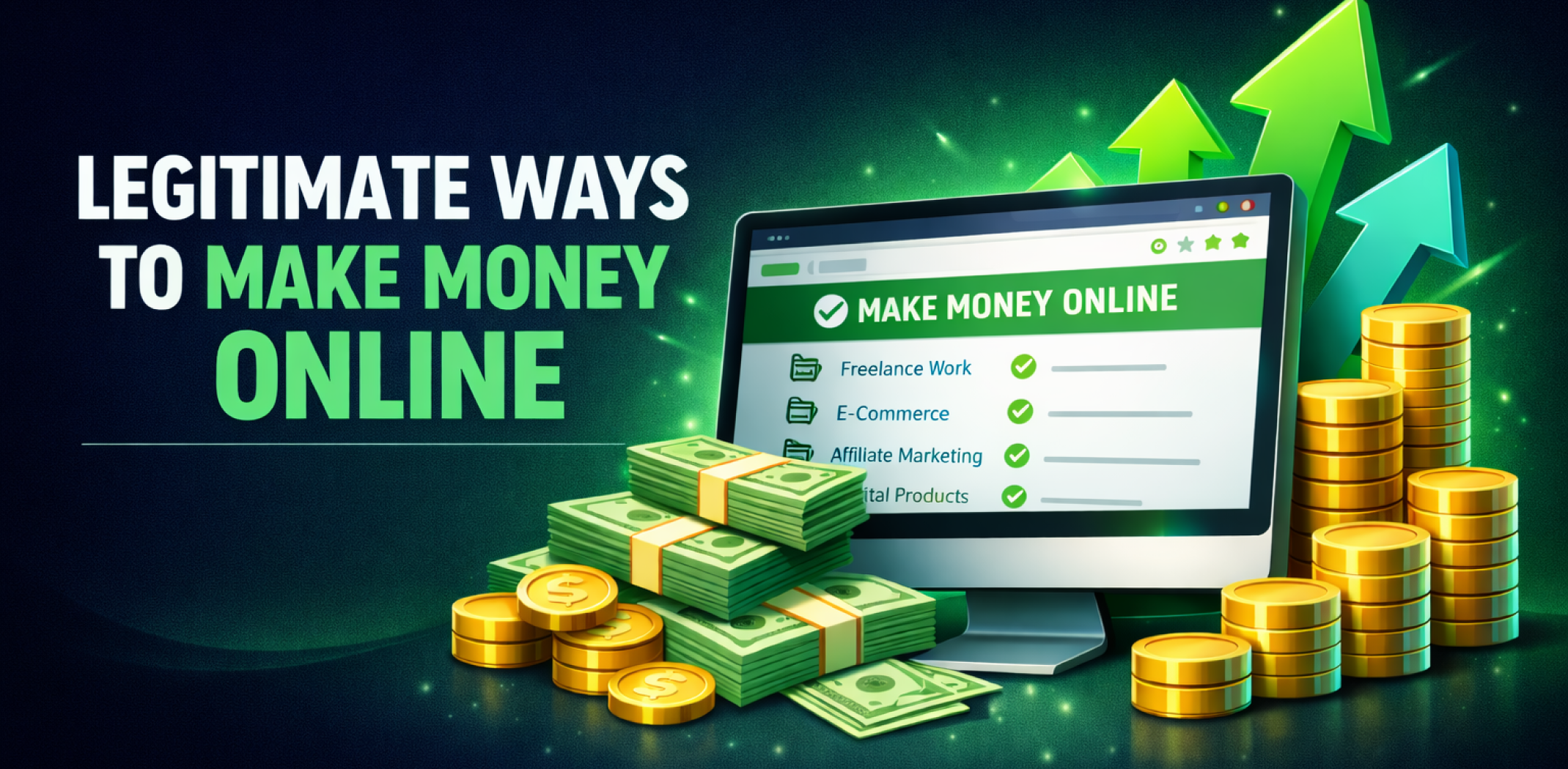 Featured image for the article about legitimate ways to make money online.