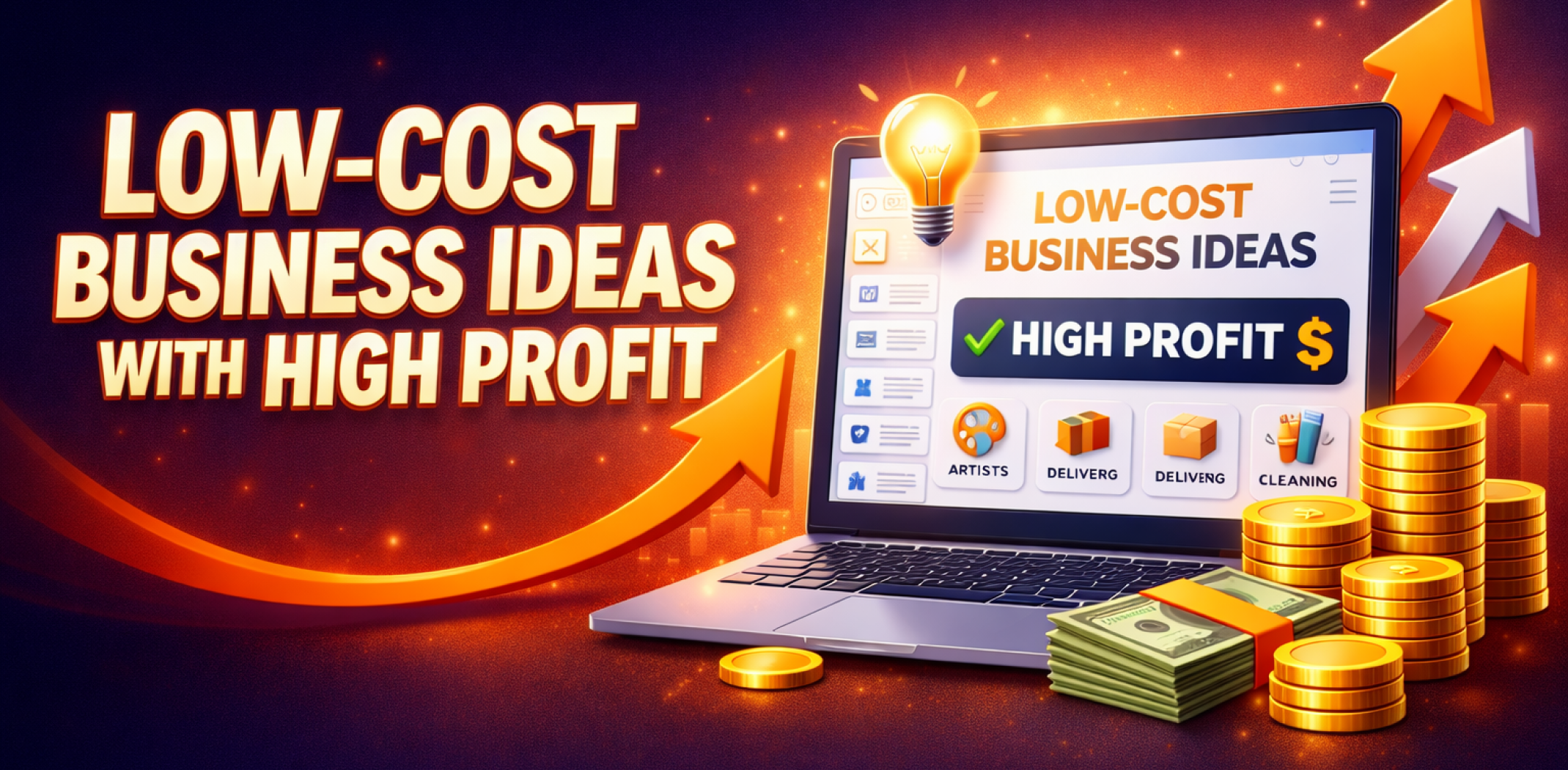 Featured image for the article about low-cost business ideas with high profit.