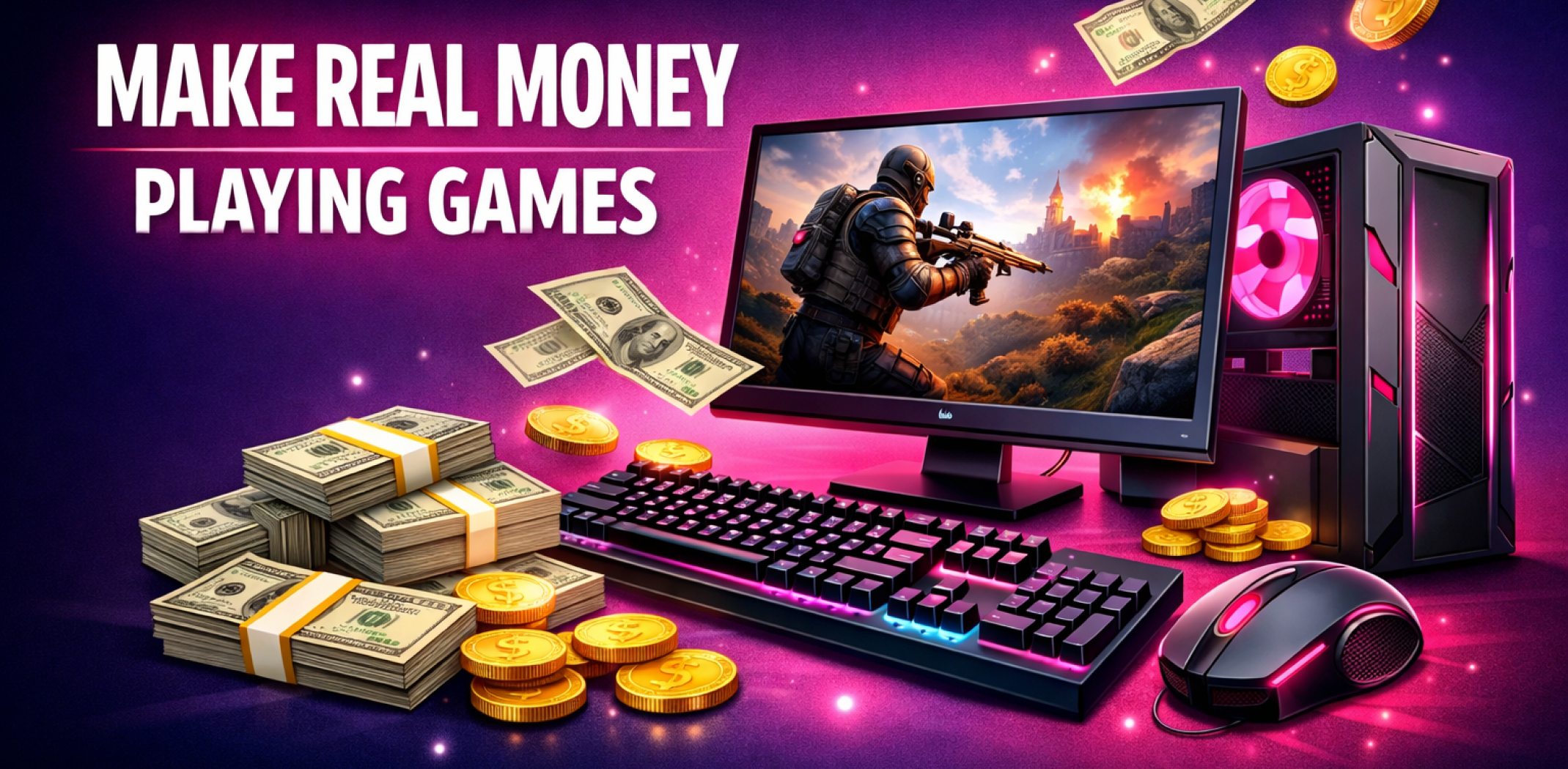 Featured image for the article about how to make real money playing games.