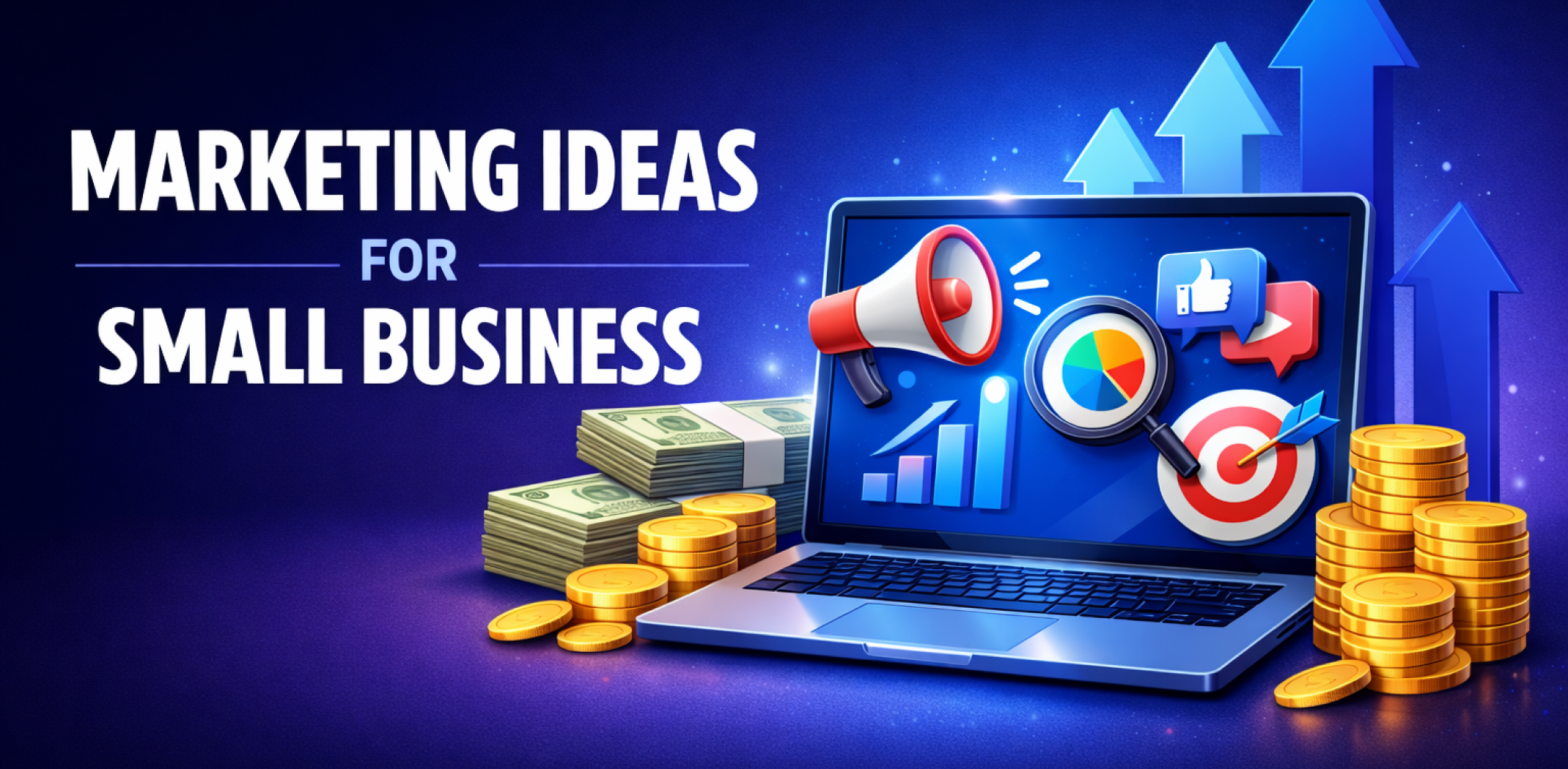 Featured image for the article about marketing ideas for small business.