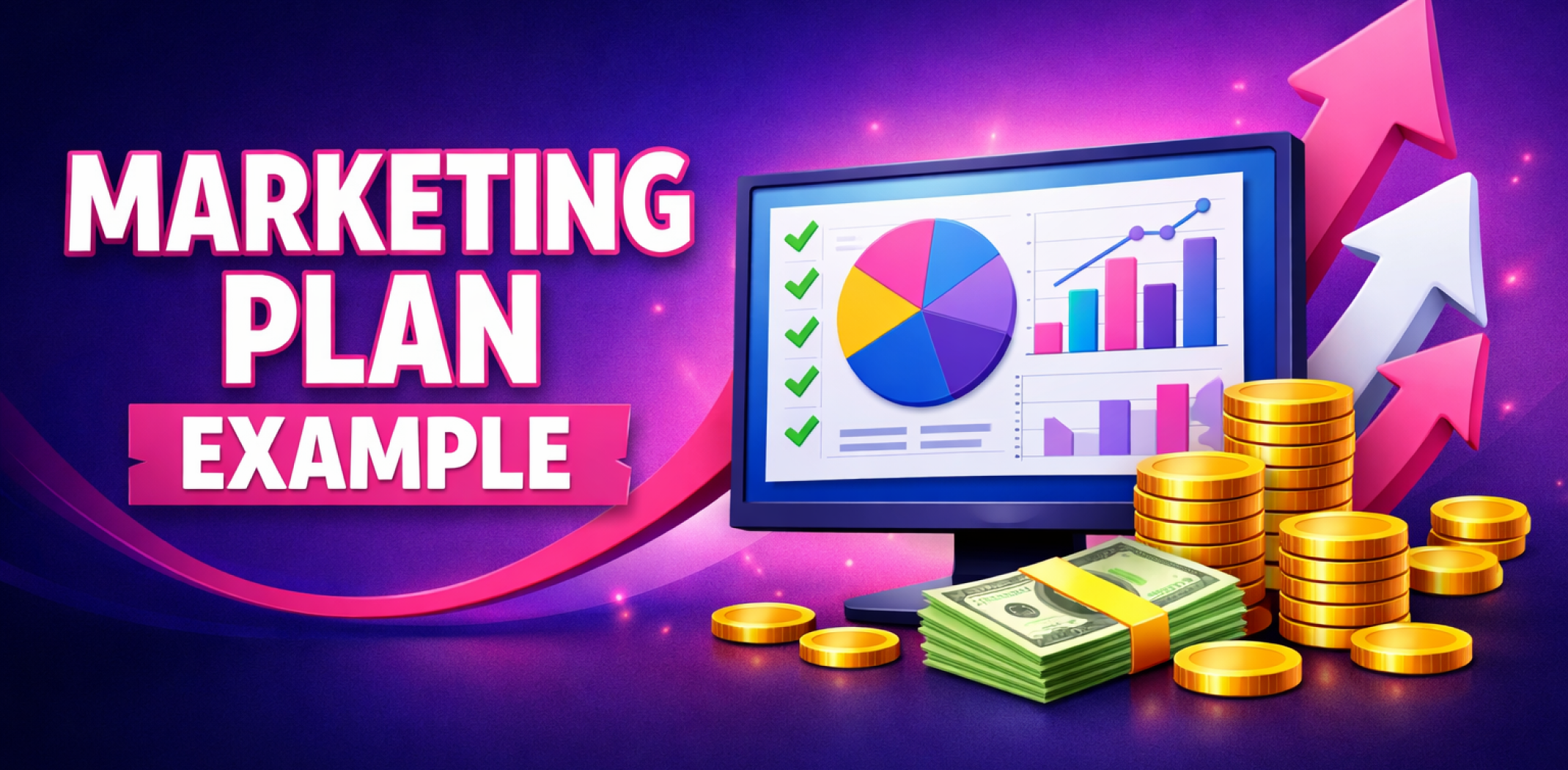 Featured image for the article with marketing plan example.