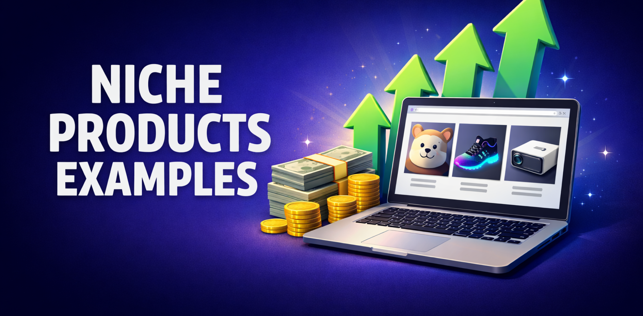 Featured image for the article with niche products examples.