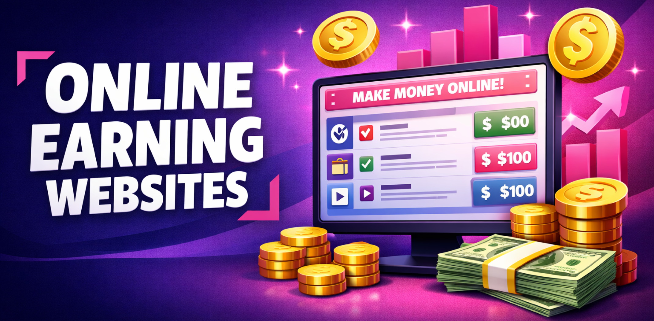 Featured image for the article about online earning websites.