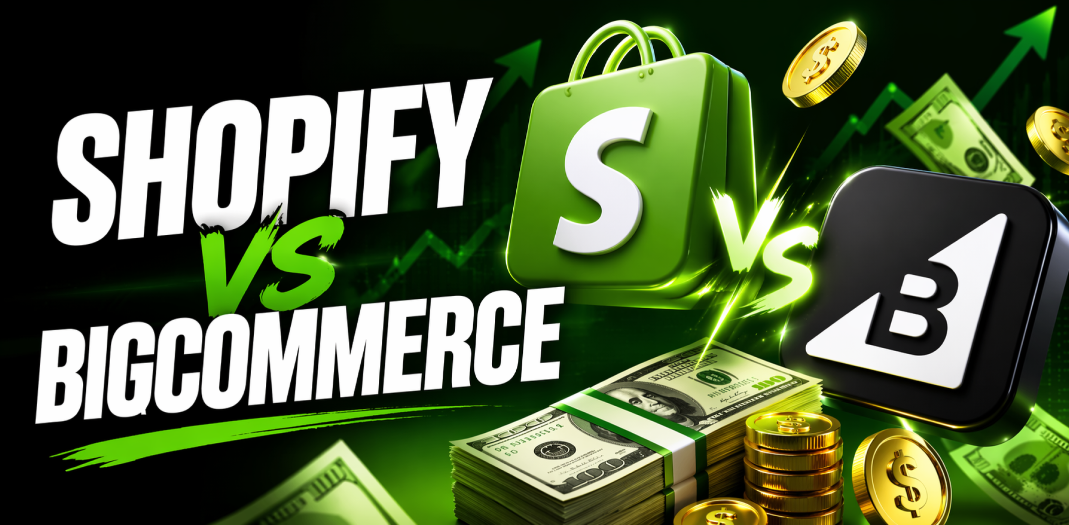 Featured image for the article with comparison shopify vs bigcommerce.
