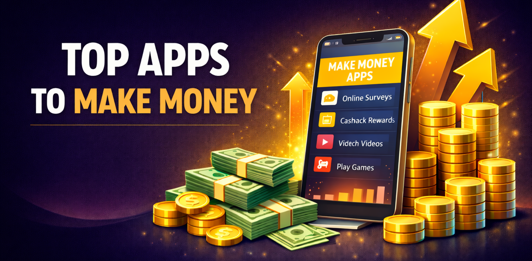 Featured image for the article about top apps to make money.