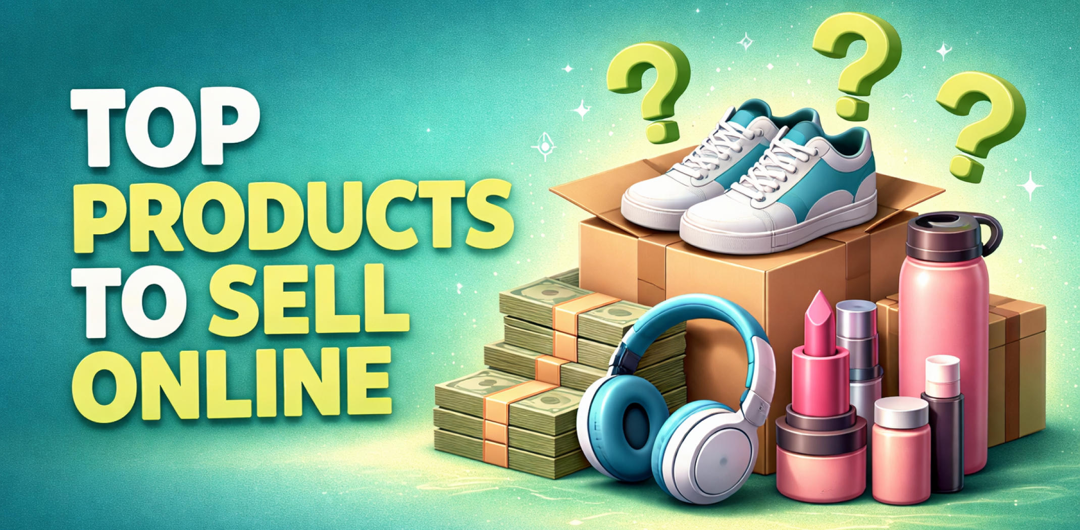 Featured image for the article about top products to sell online.