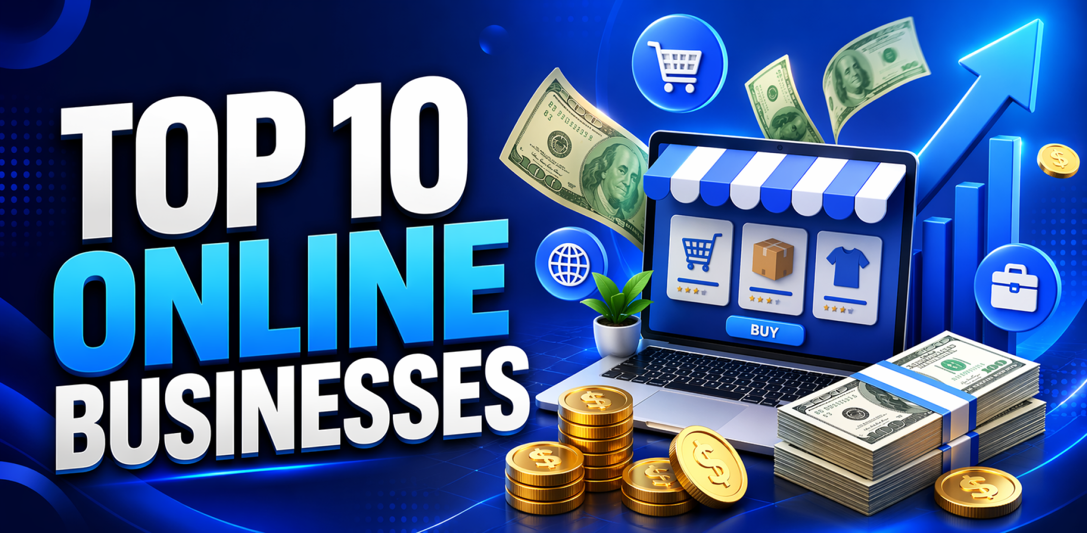 Featured image for the article about top ten online businesses.