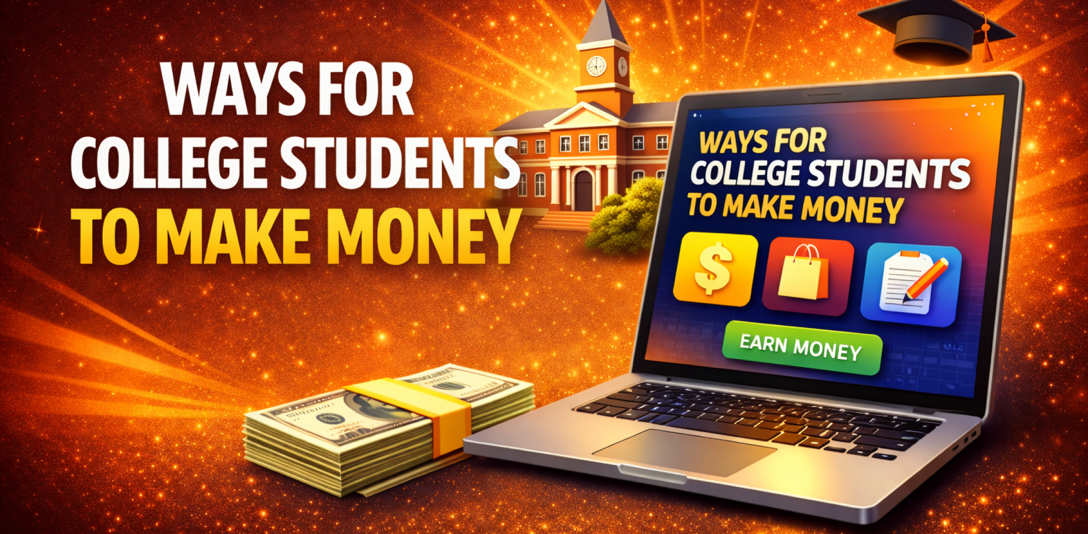 Featured image for the article about ways for college students to make money.