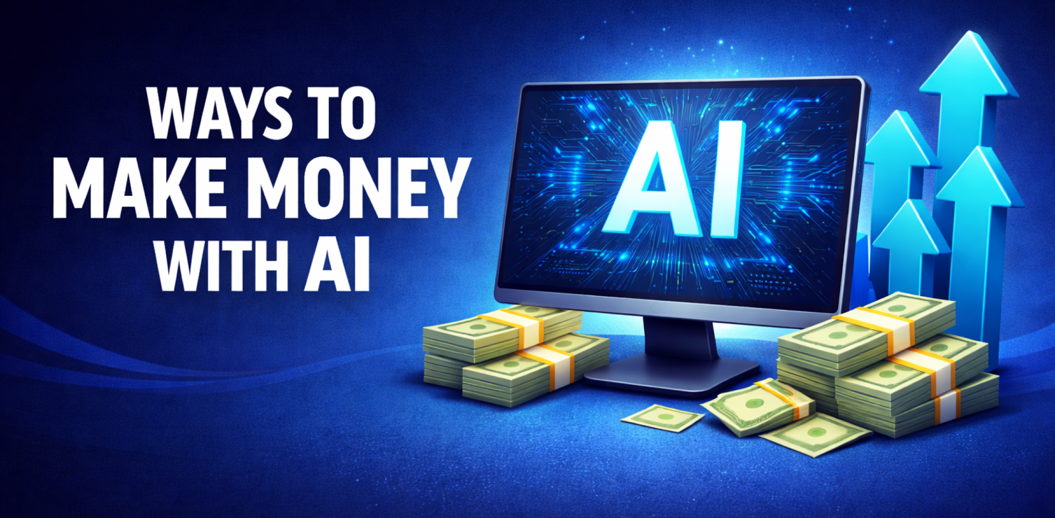 Featured image for the article about ways to make money with ai.