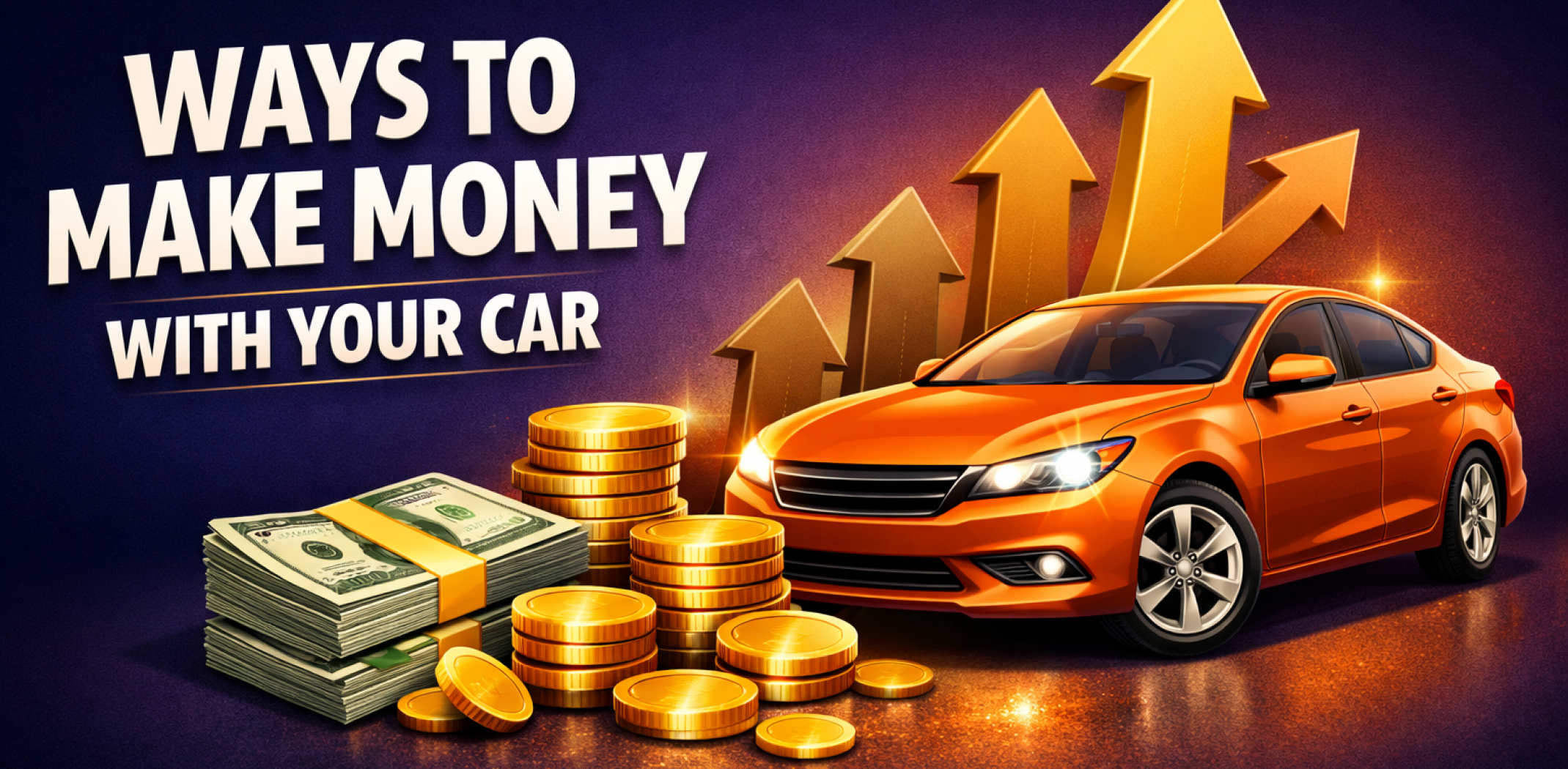 Featured image for the article about ways to make money with your car.