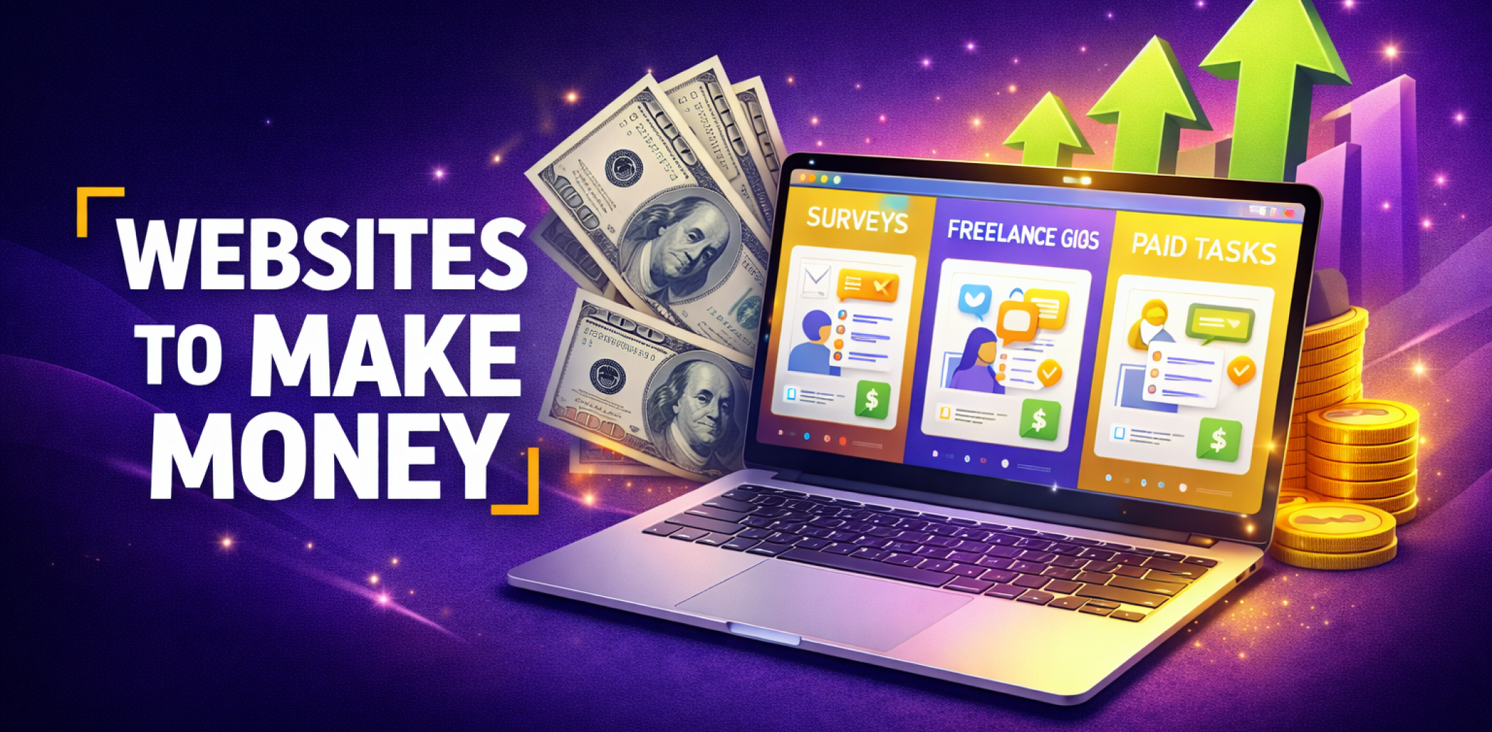 Featured image for the article about websites to make money.