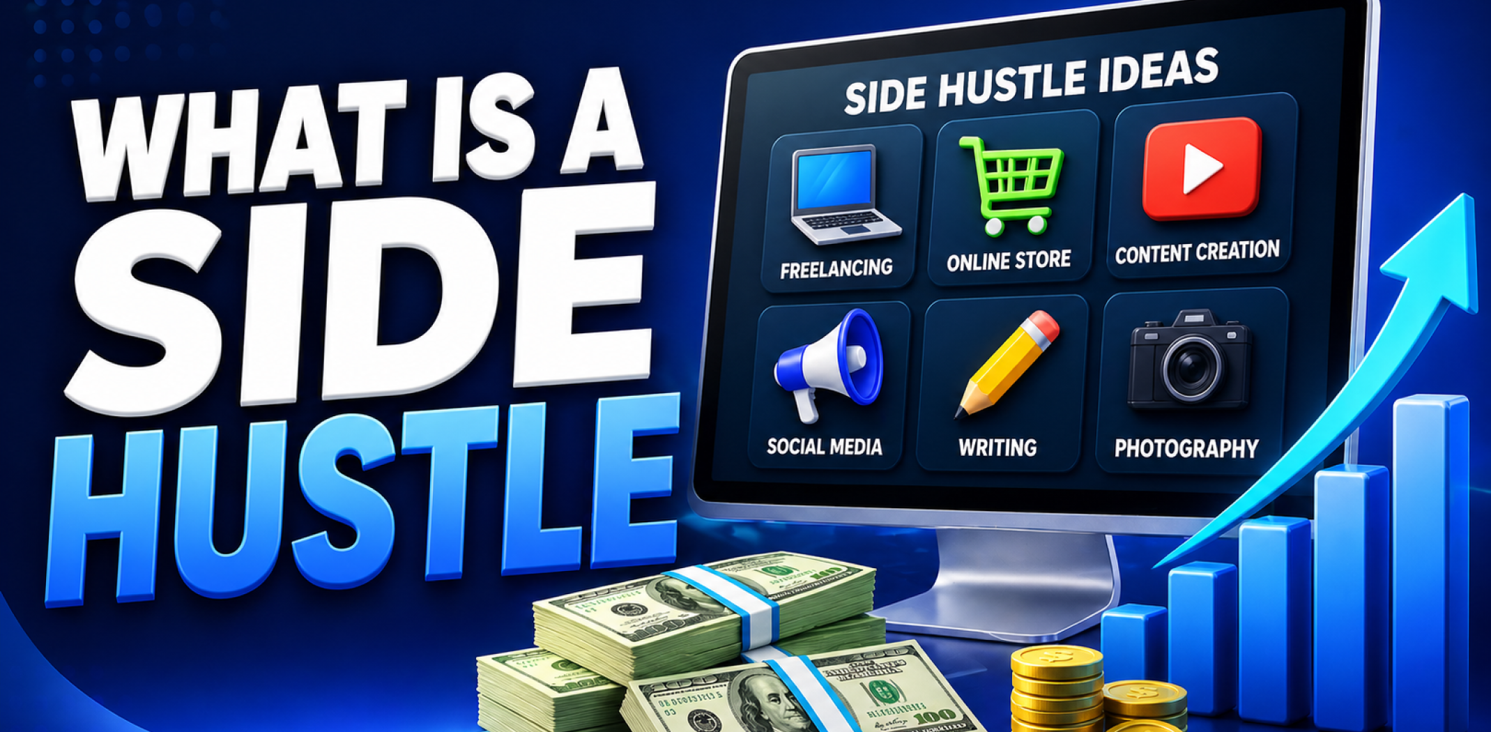 Featured image for the article about what is a side hustle.