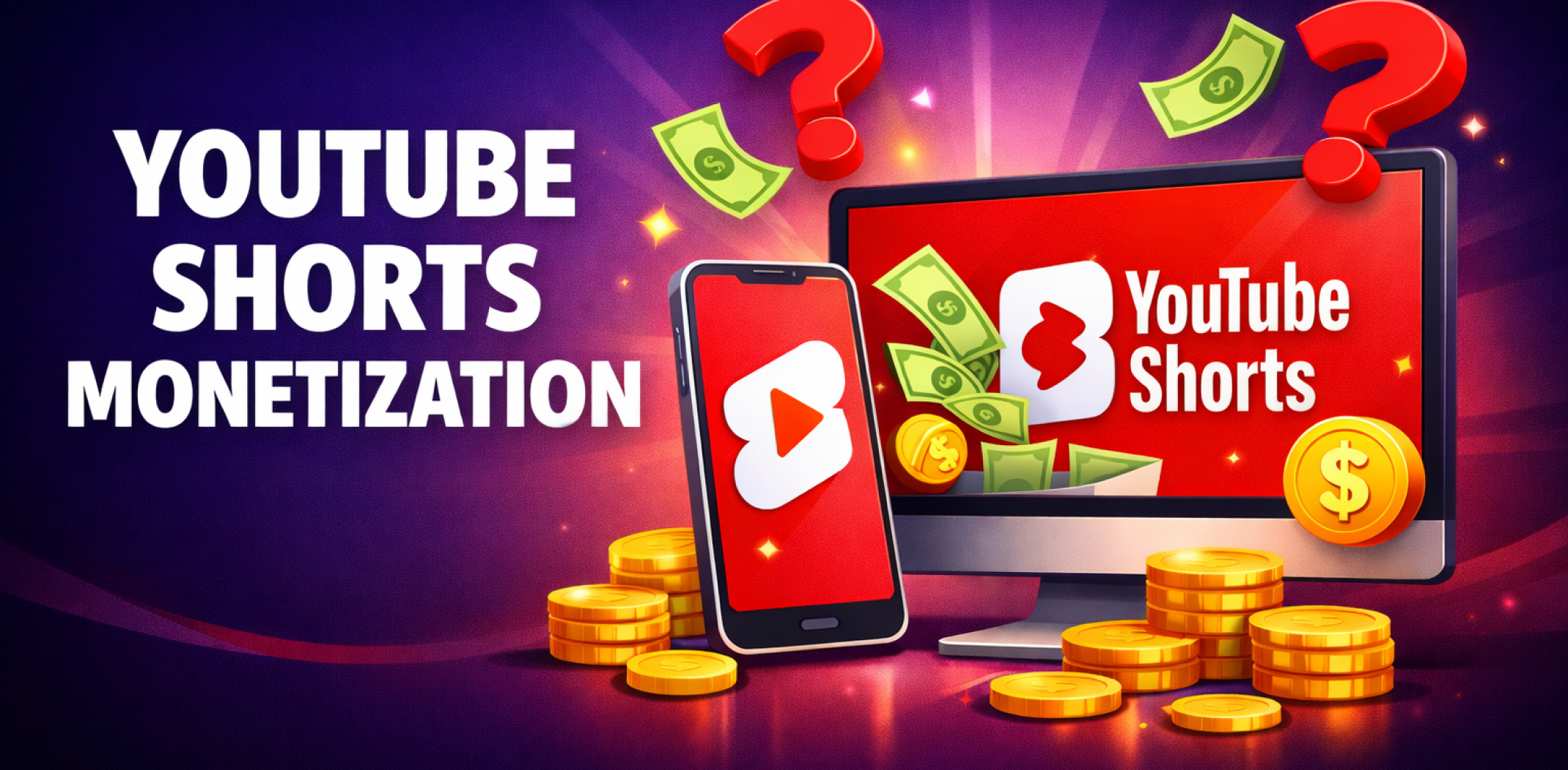 Featured image for the article about youtube shorts monetization.