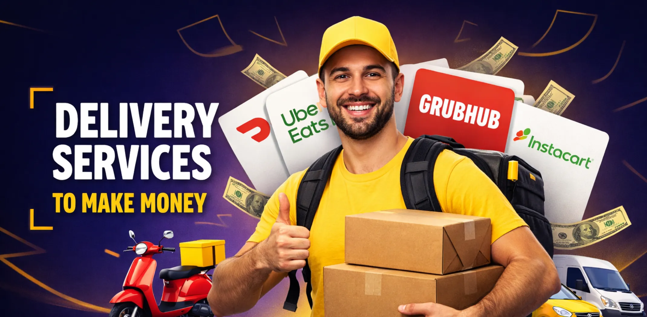 Featured image for an article about delivery services to make money
