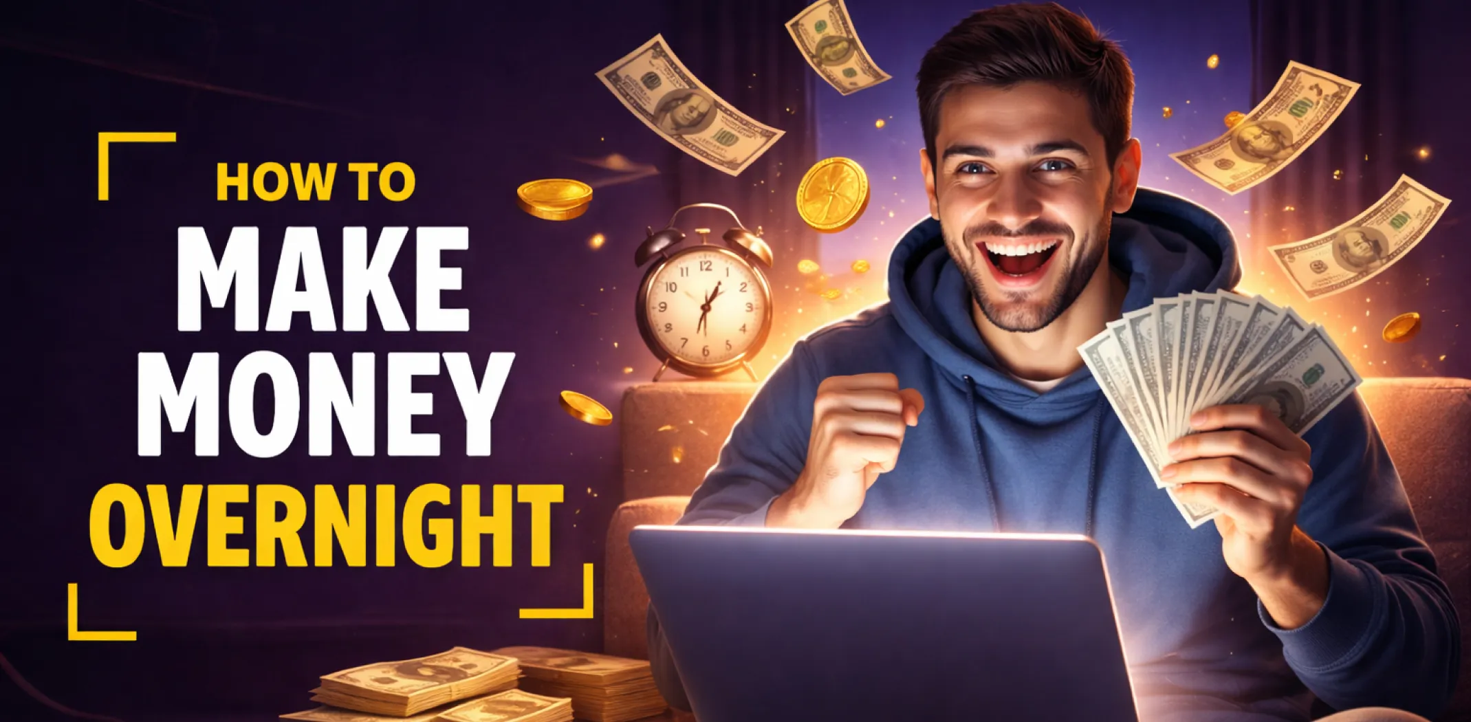 Featured image for an article on how to make money overnight