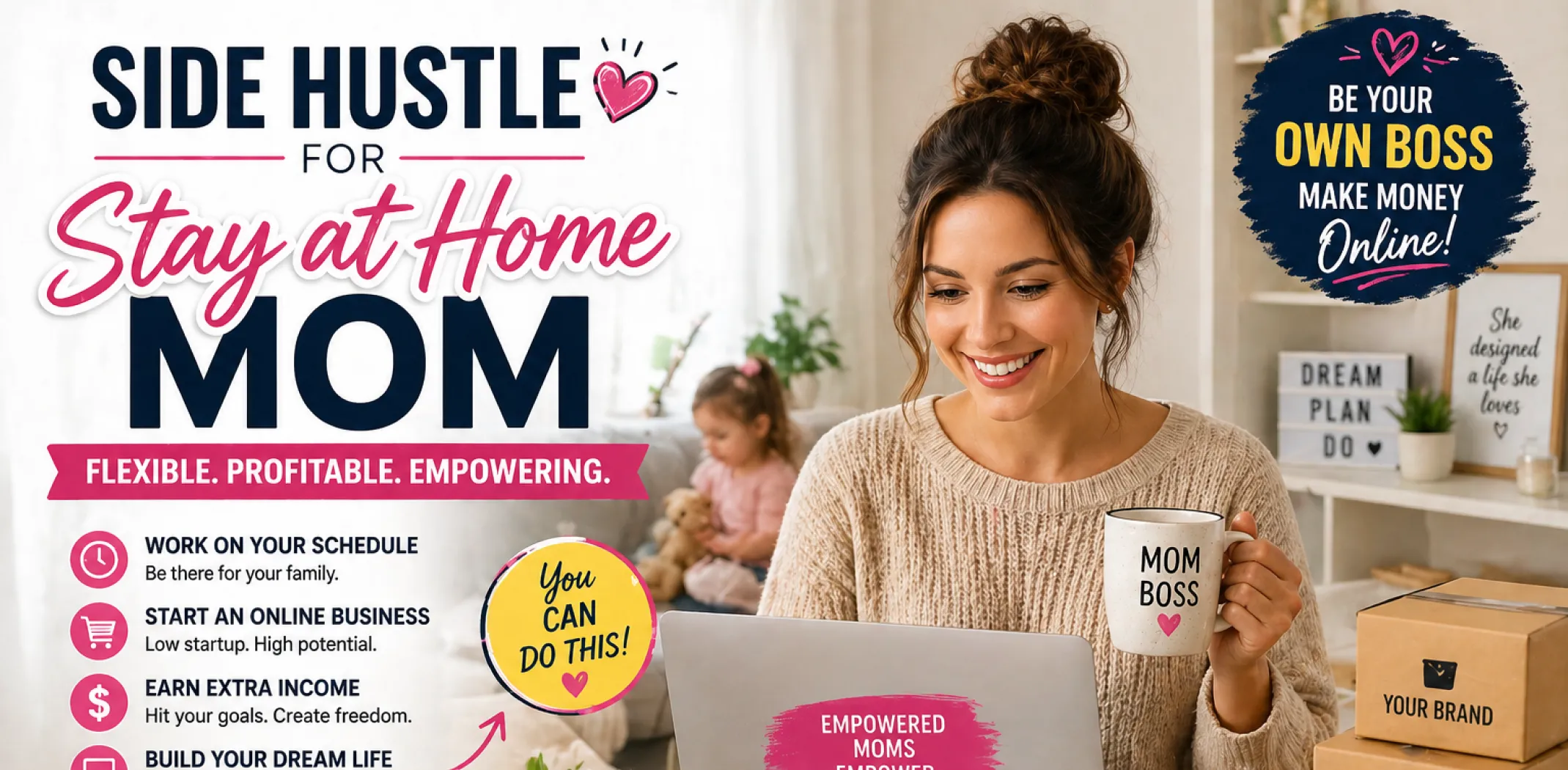 Featured image for an article about a side hustle for stay at home mom