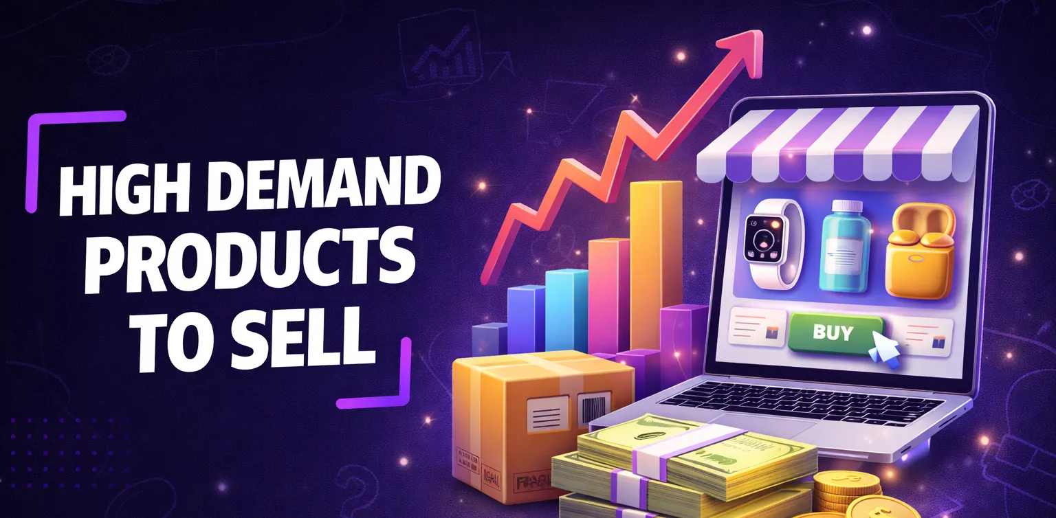 Main and featured image for an article on high demand products to sell