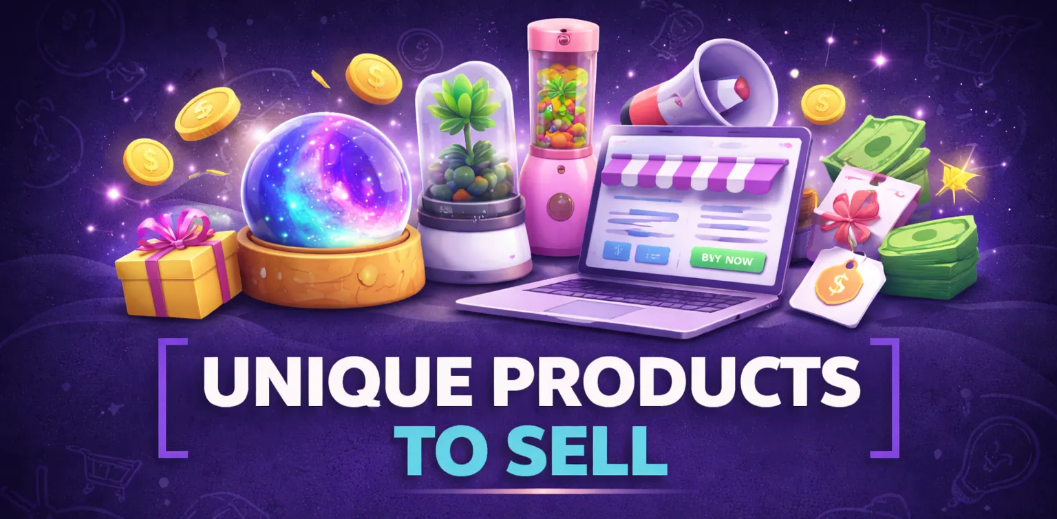 Main and featured image for an article on unique products to sell