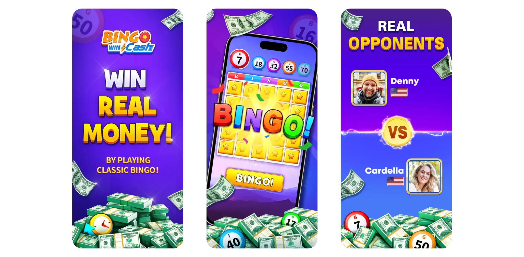 Images of the Bingo Cash app