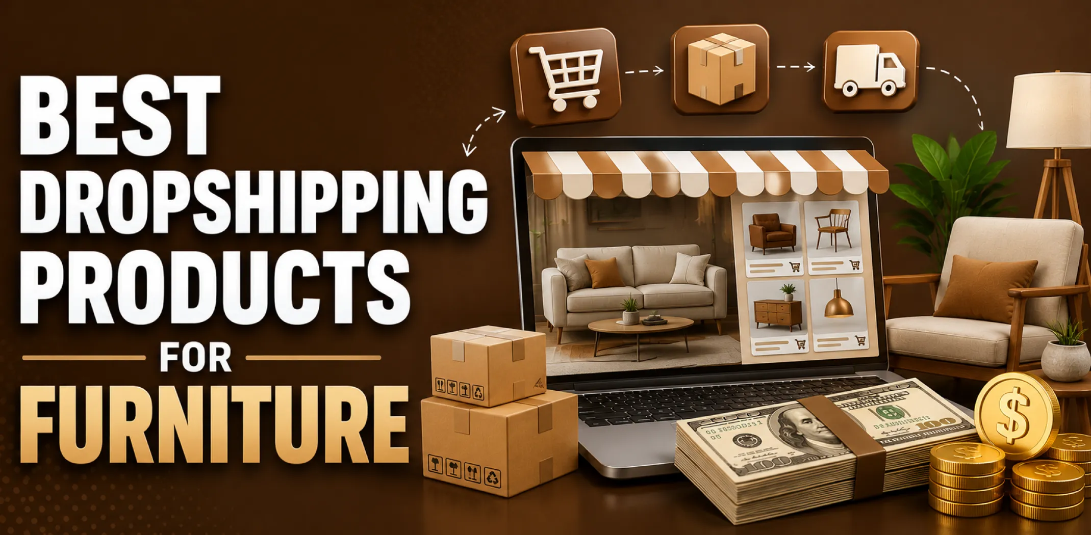 Featured image for an article about the best dropshipping products for furniture