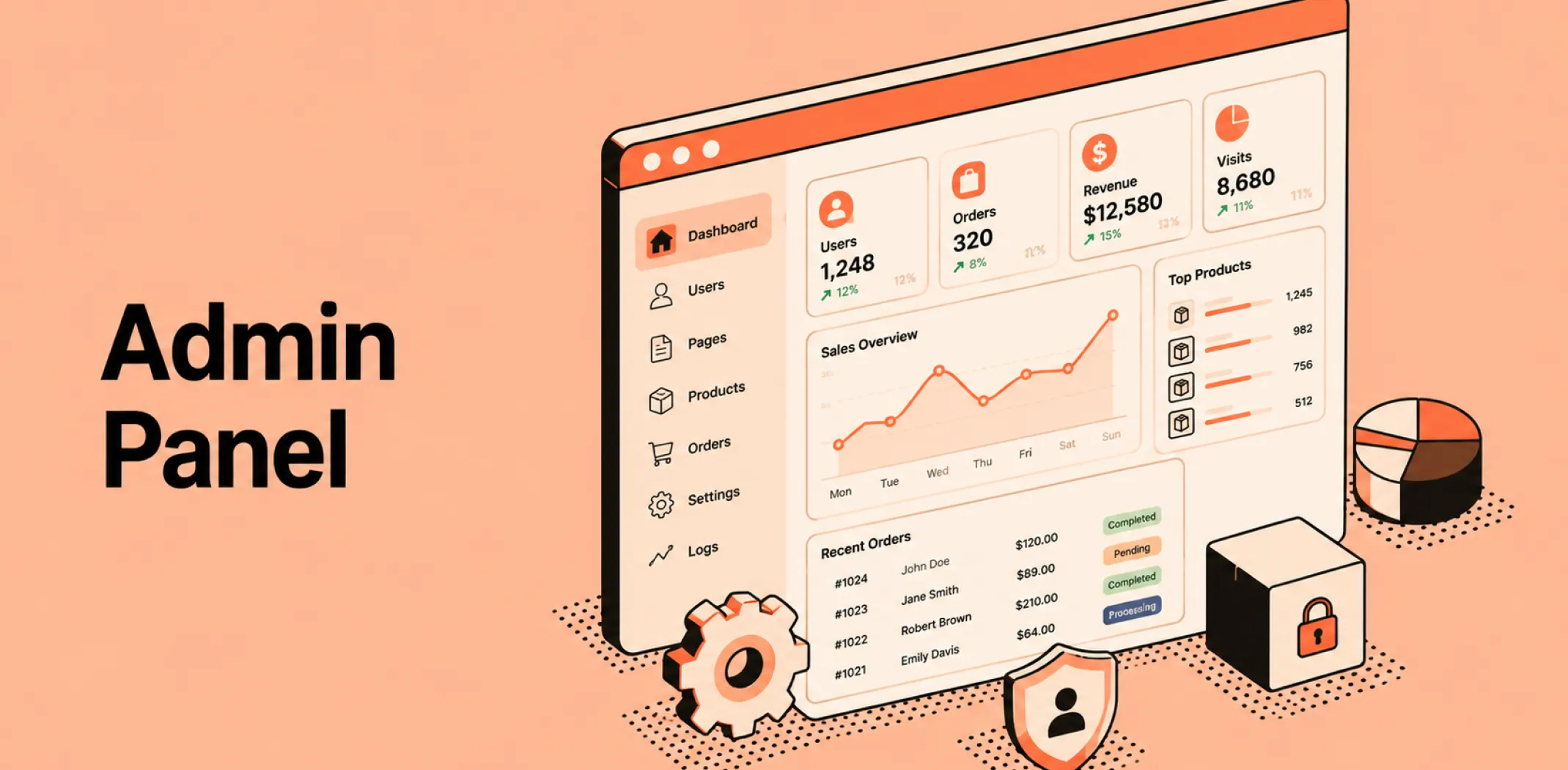 Featured image for an article about an admin panel
