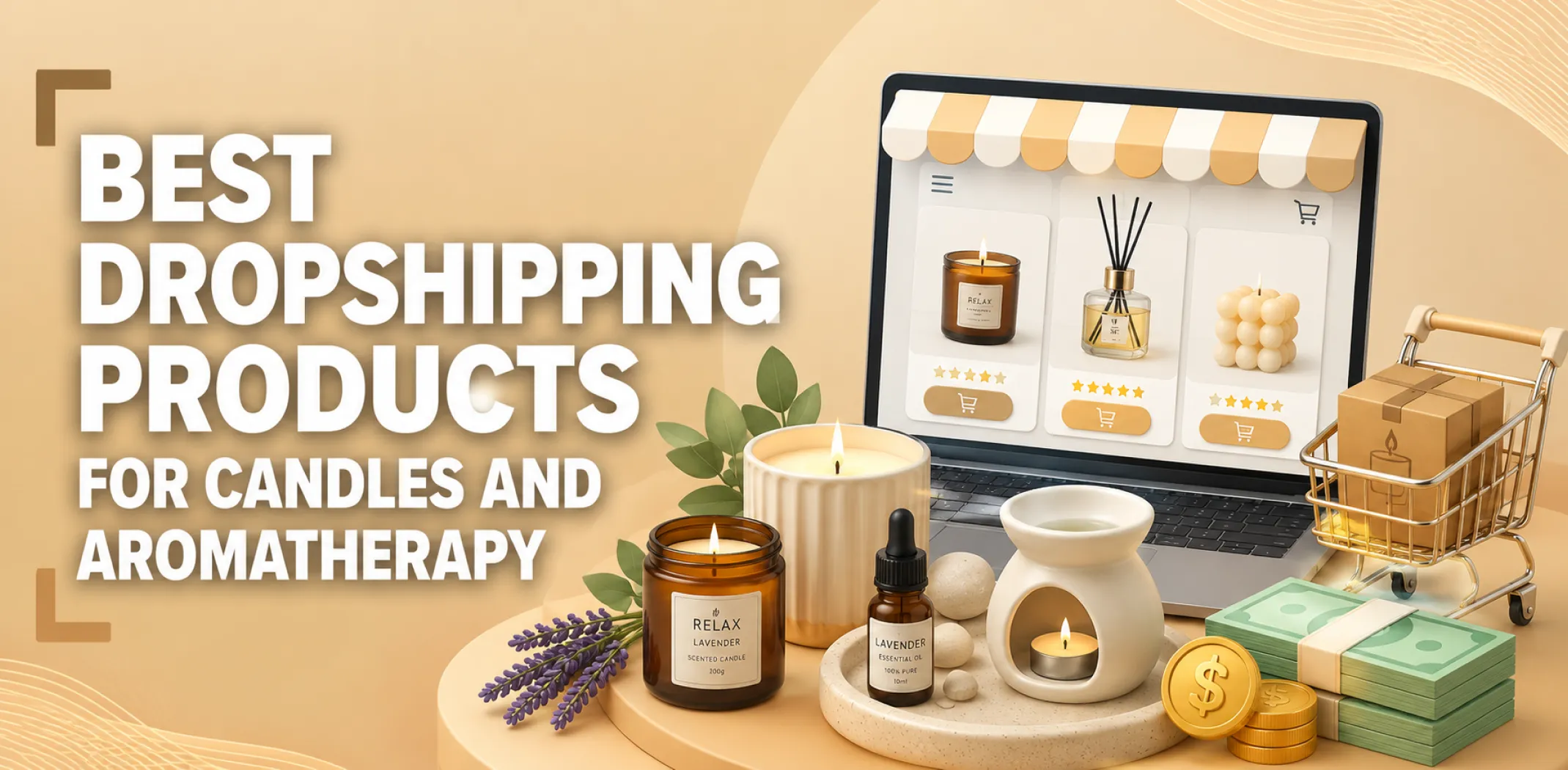 Featured image for an article about the best dropshipping products for candles and aromatherapy
