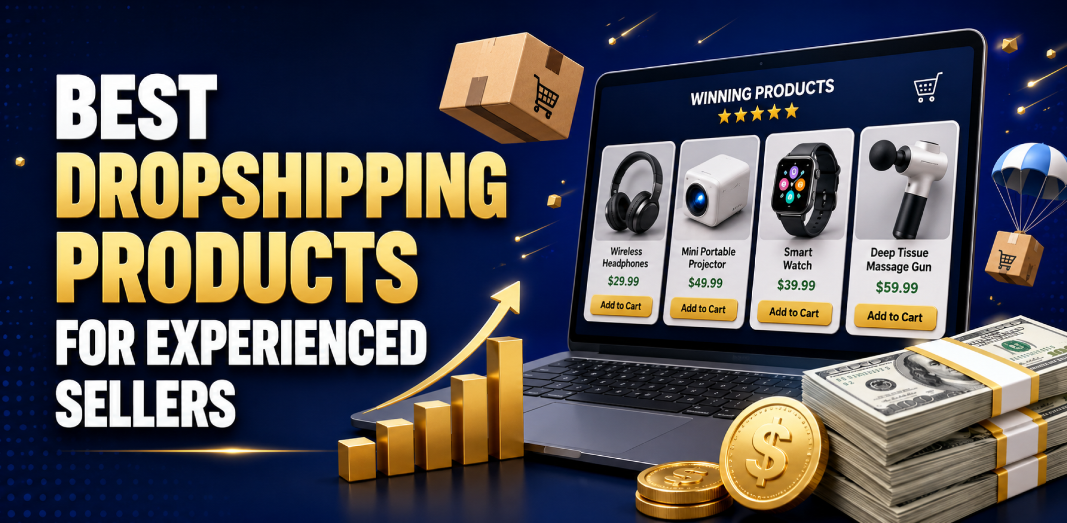 Featured image for an article about best dropshipping products for experienced sellers.