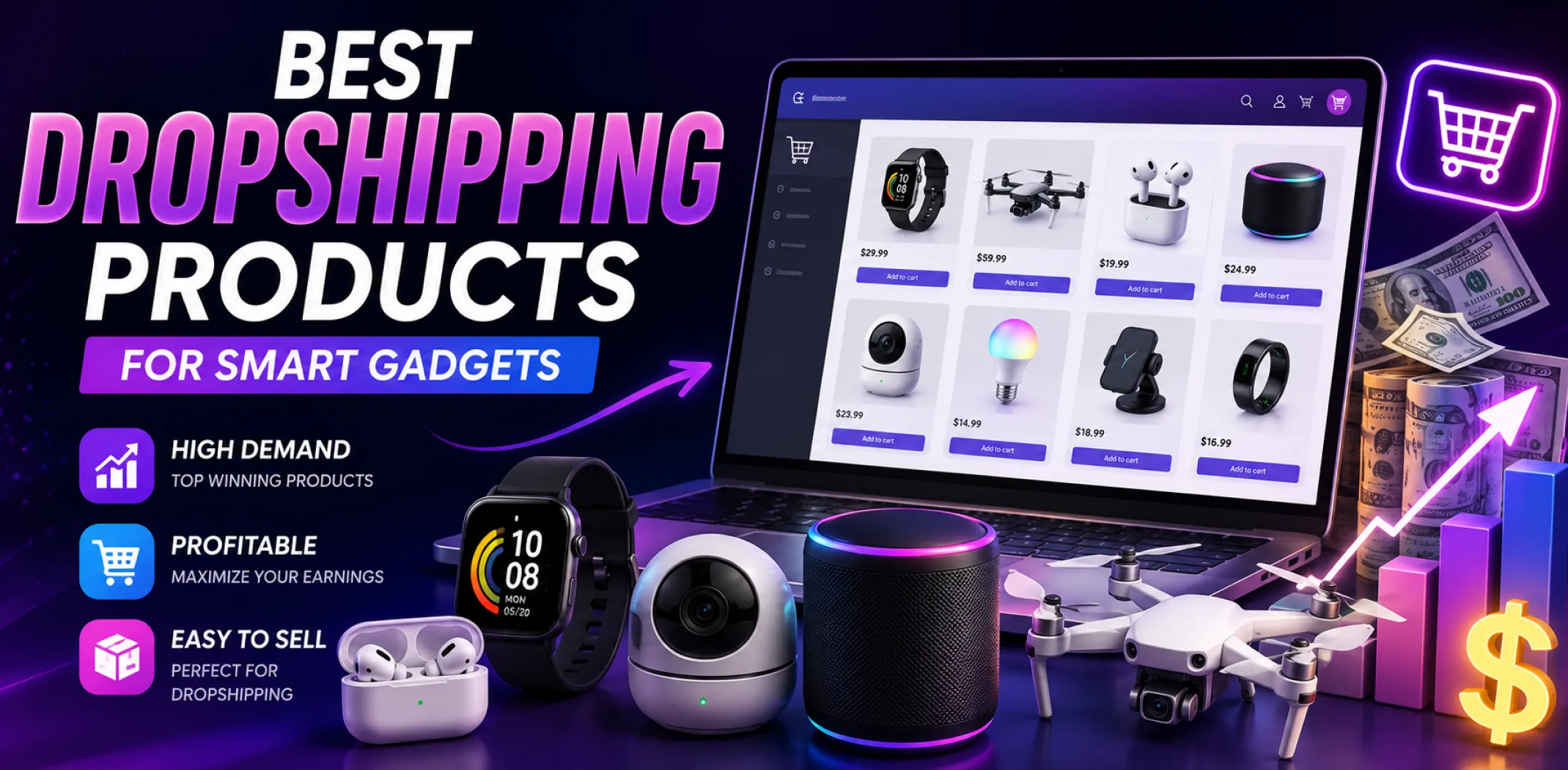 Featured image for an article about the best dropshipping products for smart gadgets