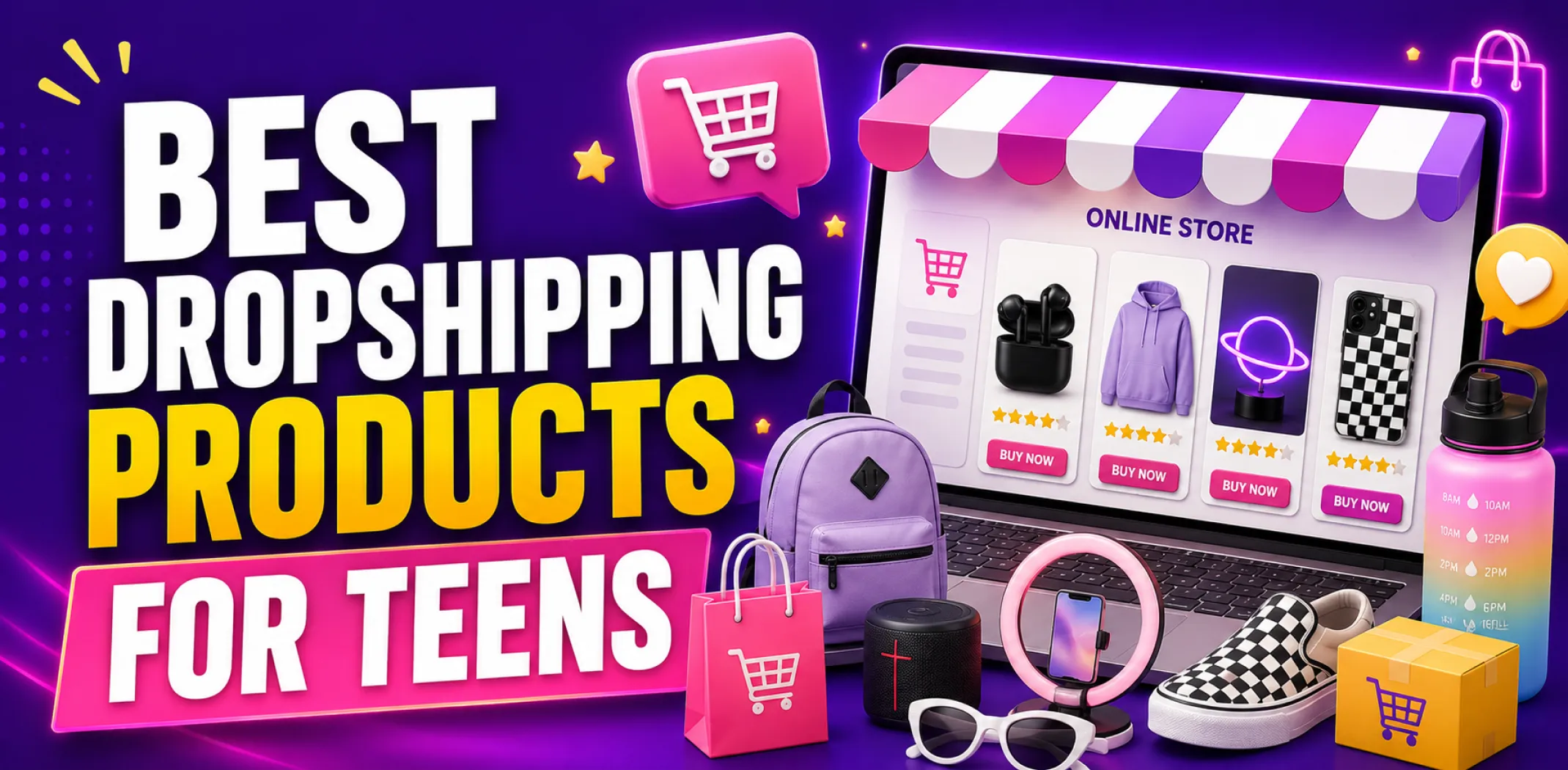 Featured image for an article about the best dropshipping products for teens