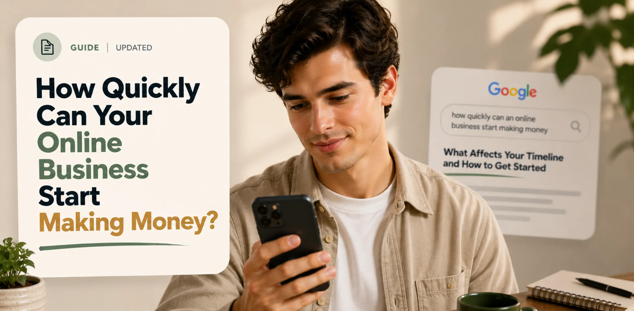 Featured image for an article about how fast an online business can start making money