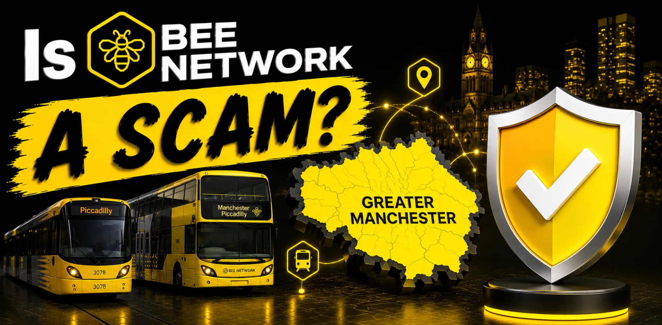 Featured image for an article answering the question "Is Bee Network a scam?"