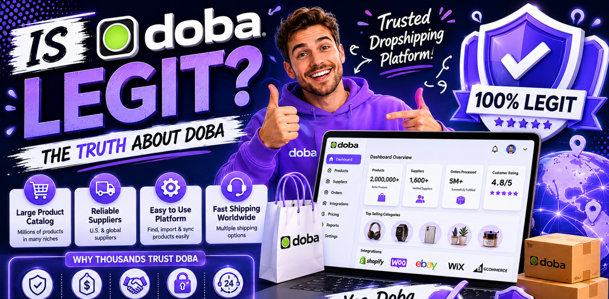 Featured image for an article about Is Doba legit.