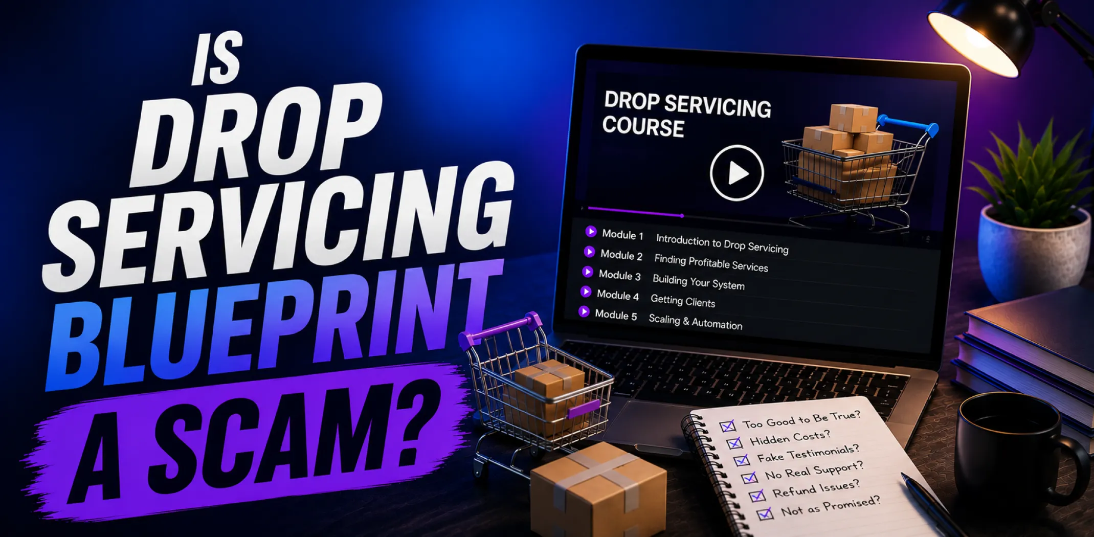 Featured image for an article answering the question "is Drop Servicing Blueprint a scam?"