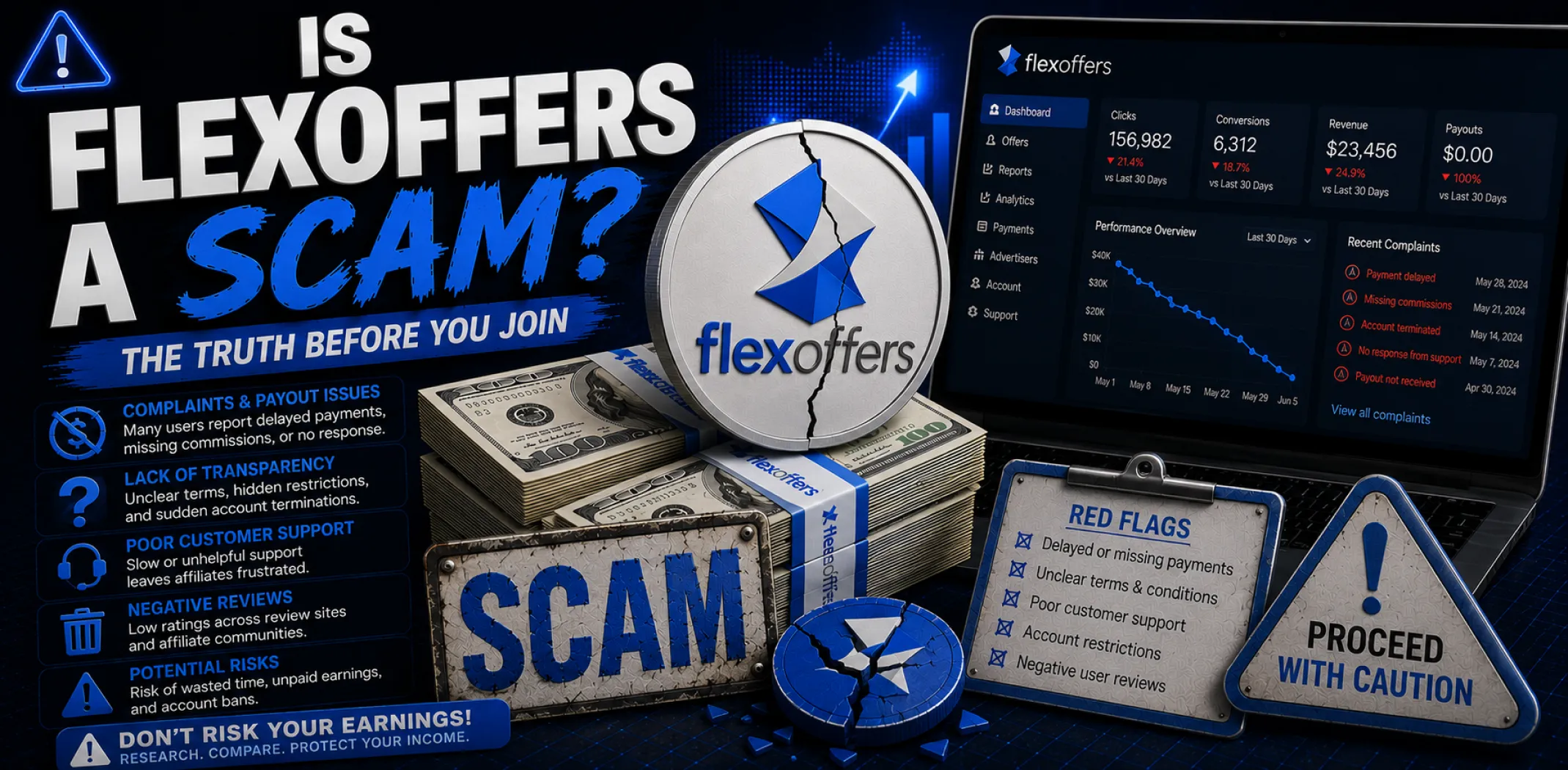 Featured image for an article answering the question "Is FlexOffers a scam?"