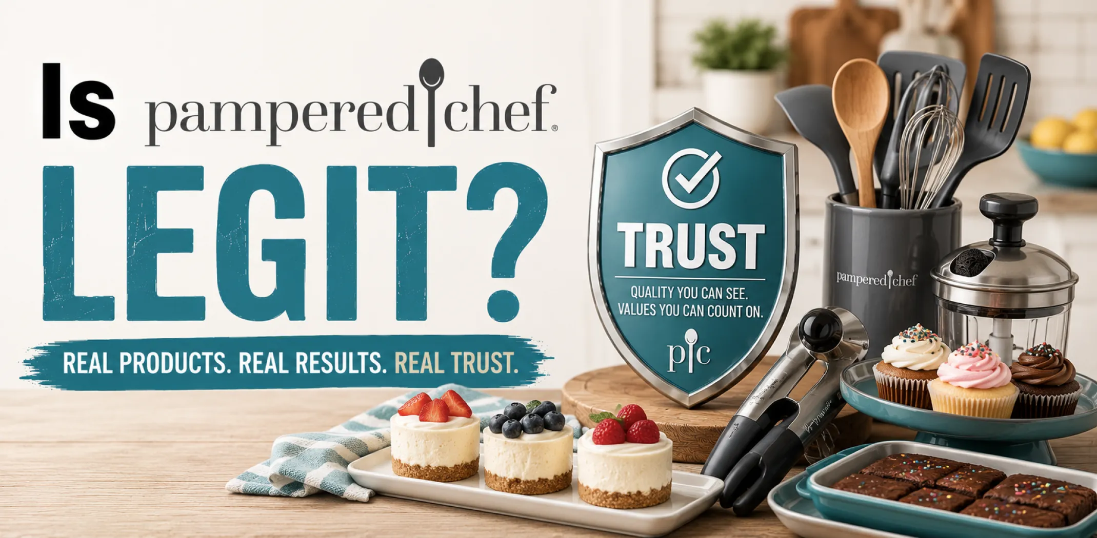 Featured image for an article answering the question "Is Pampered Chef legit?"