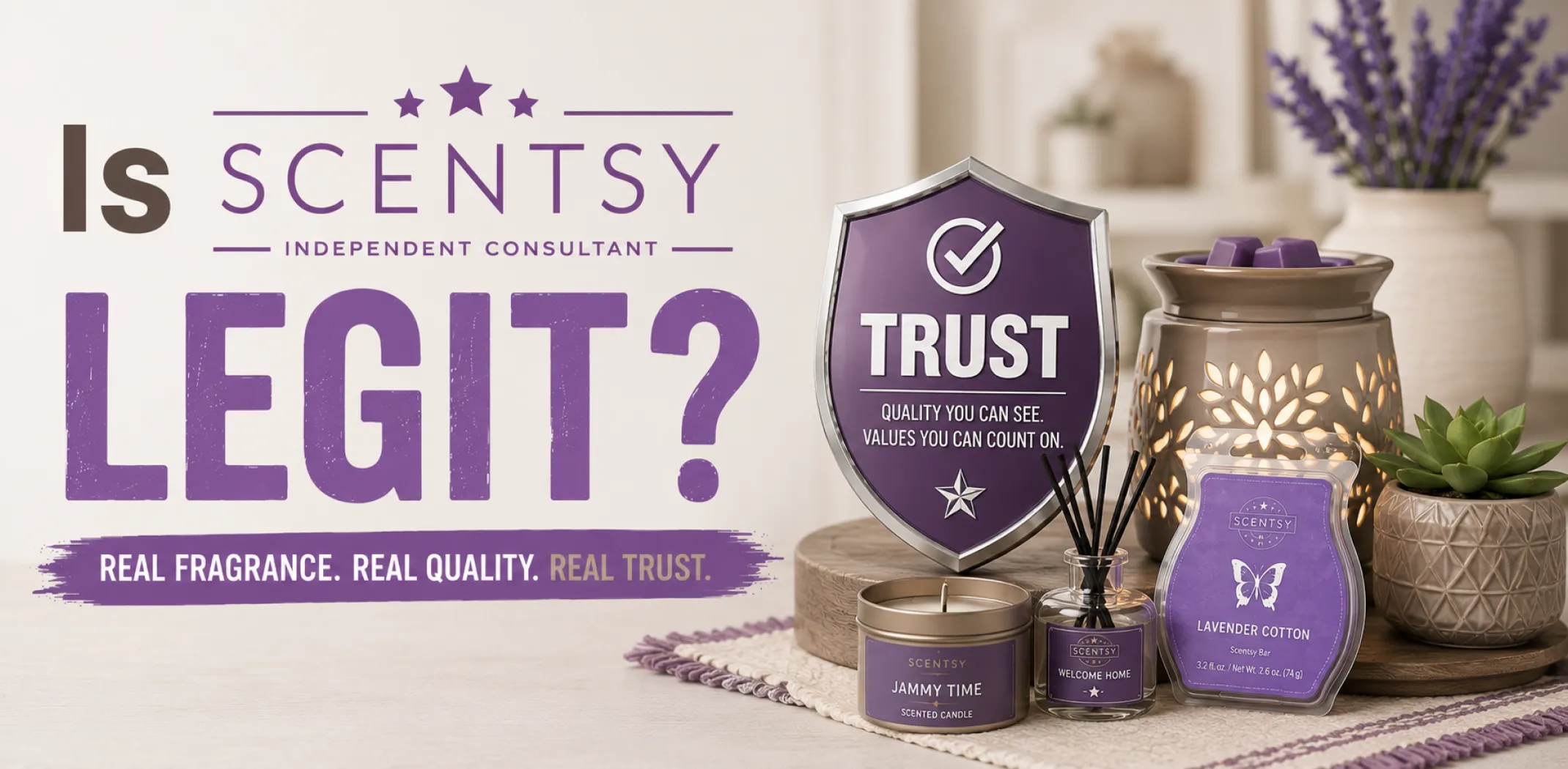 Featured image for an article answering the question "Is Scentsy legit?"