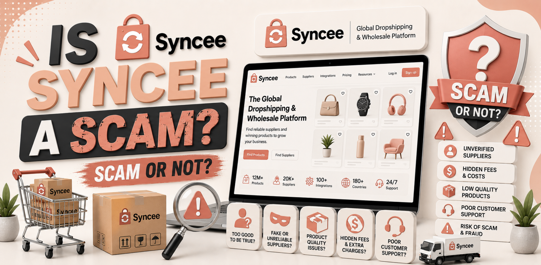 Featured image for an article about Is Syncee a scam.