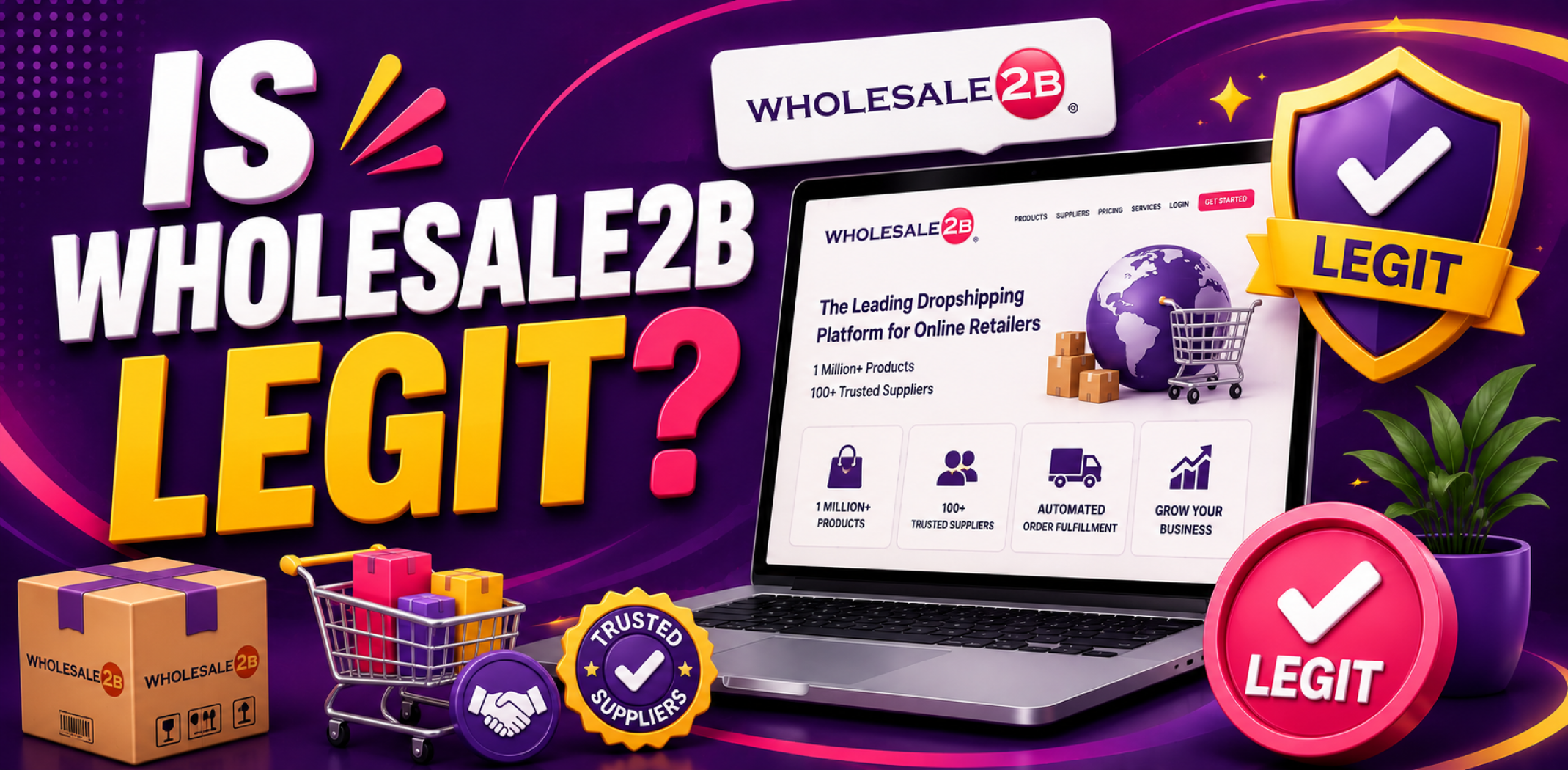 Featured image for an article about Is Wholesale2B legit.