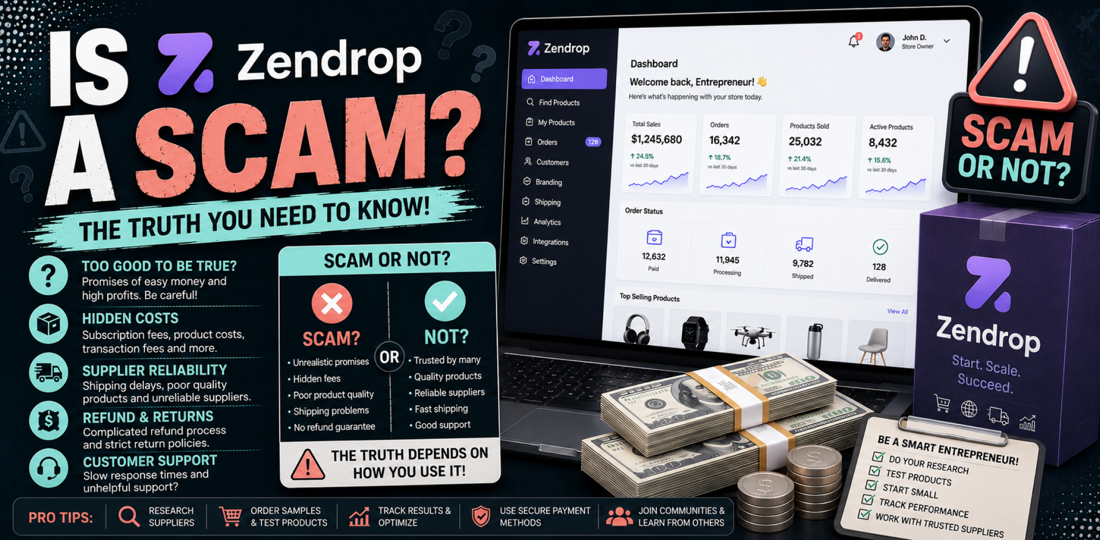 Featured image for an article about Is Zendrop a scam.