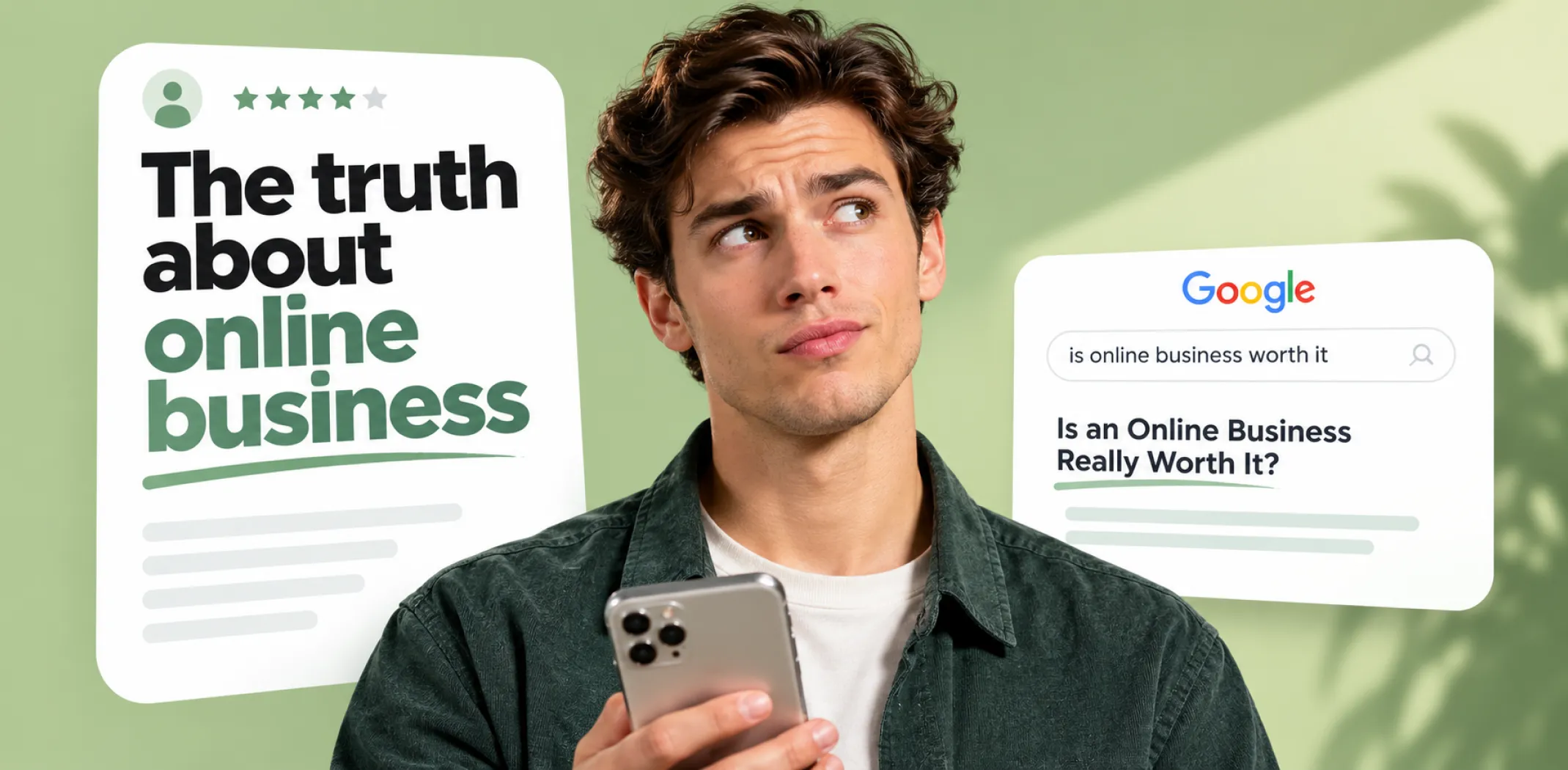 Featured image for an article revealing the truth about online business