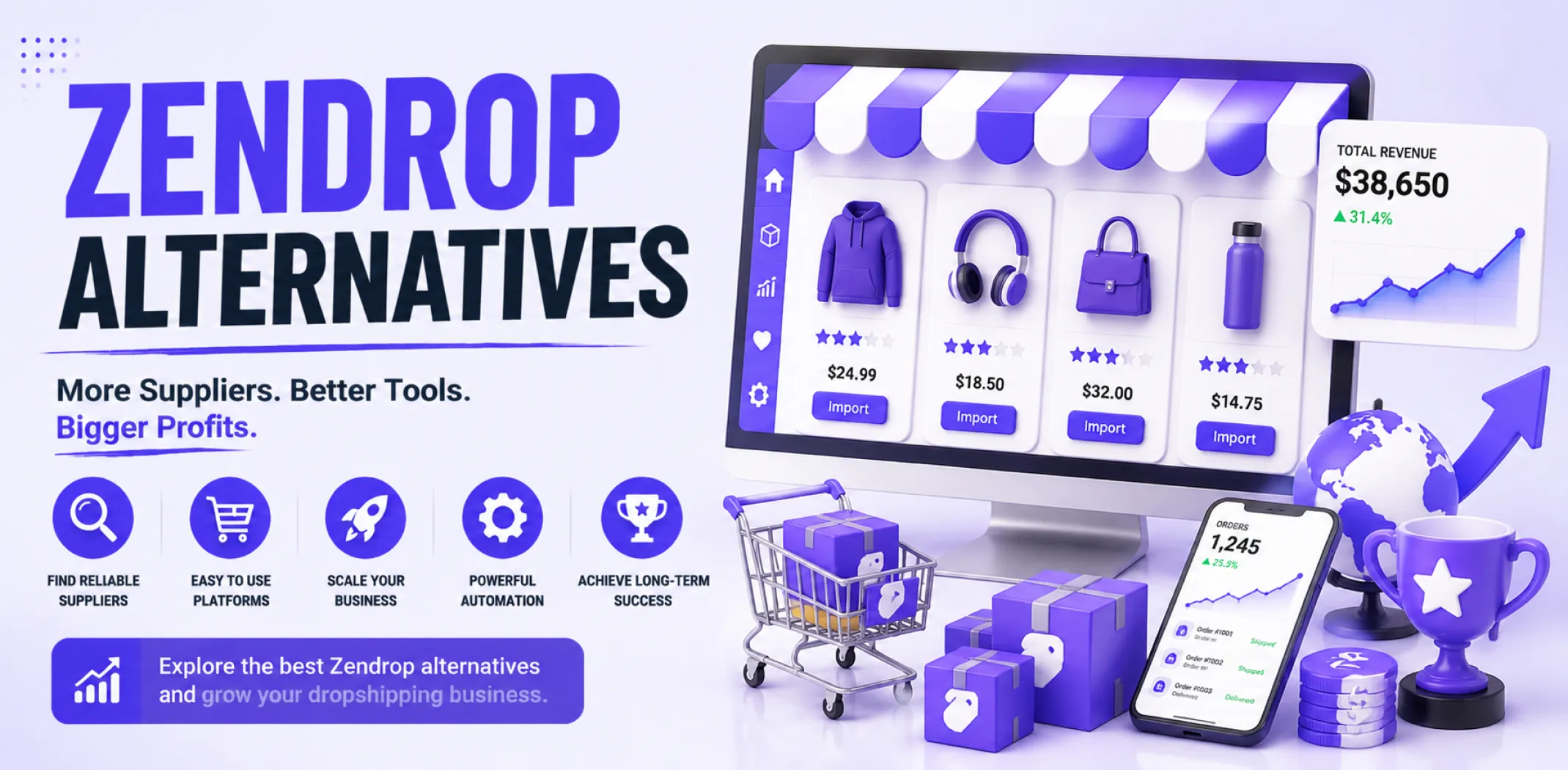 Featured image for an article about the Zendrop alternatives