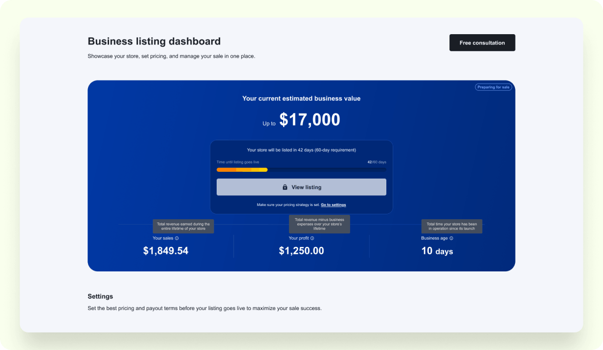 Business listing