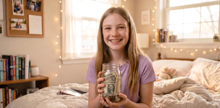 teenager saving money jar success story