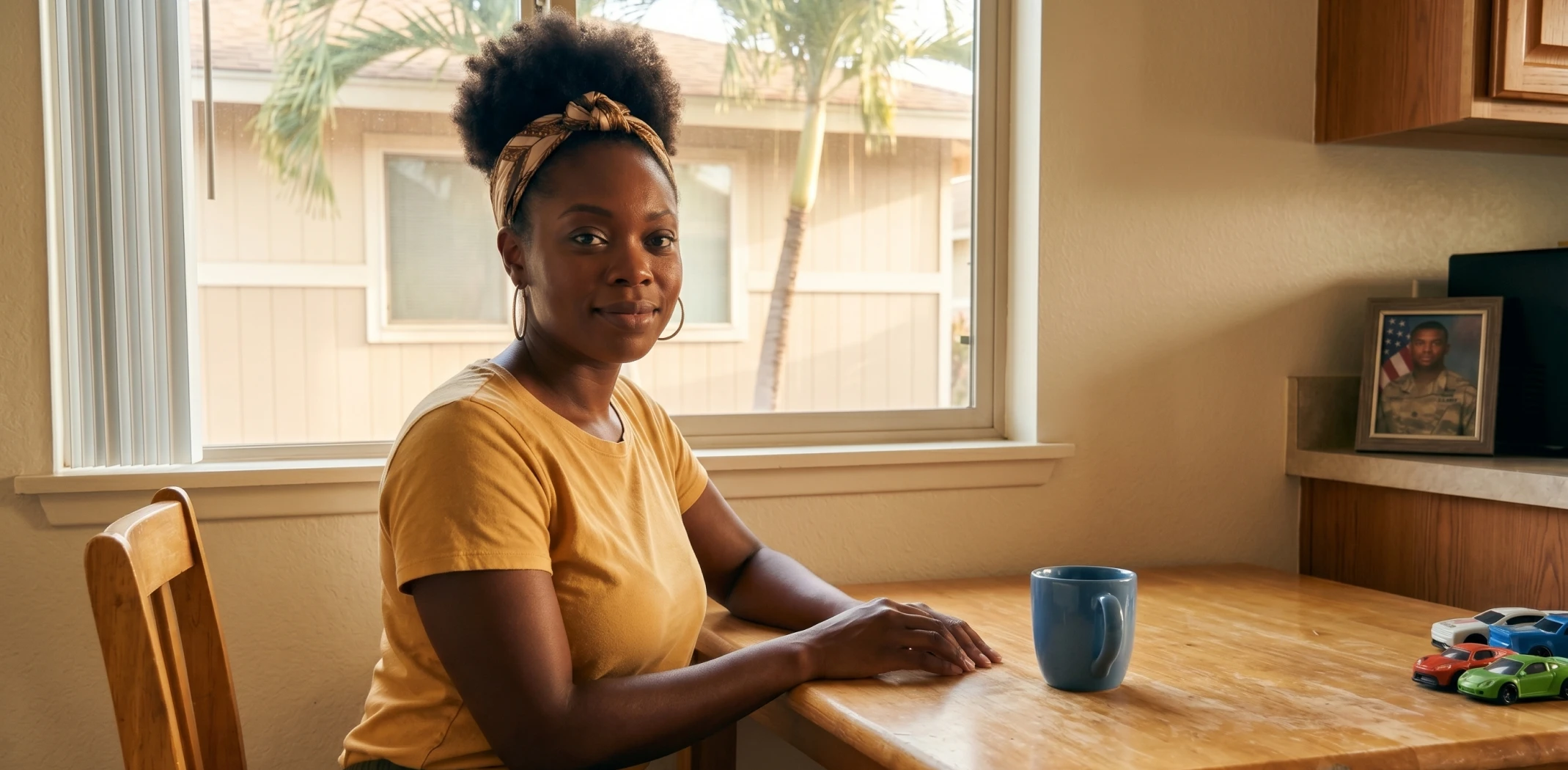 military spouse working remotely from home