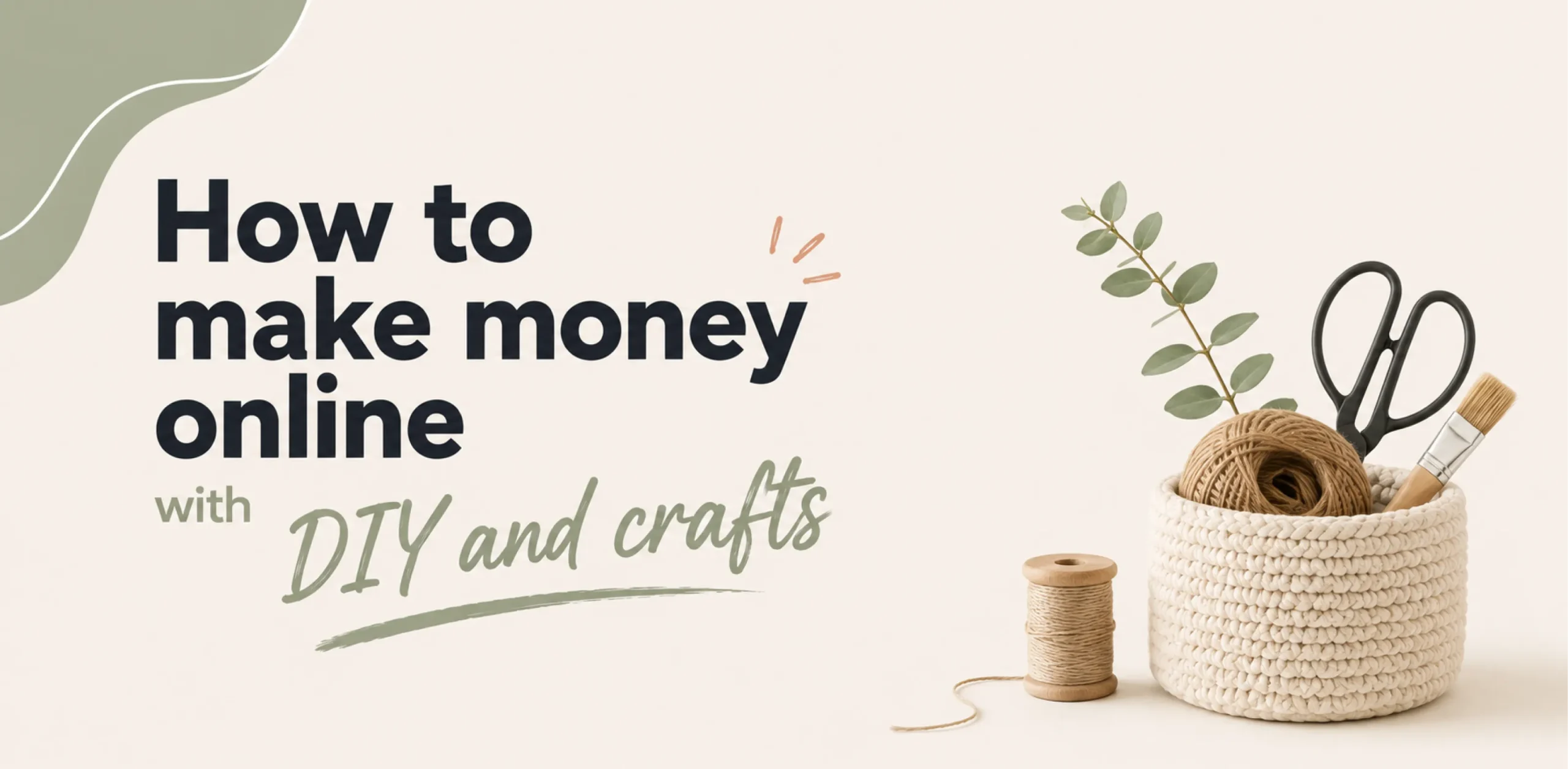 Featured image for an article about how to make money online with DIY and crafts