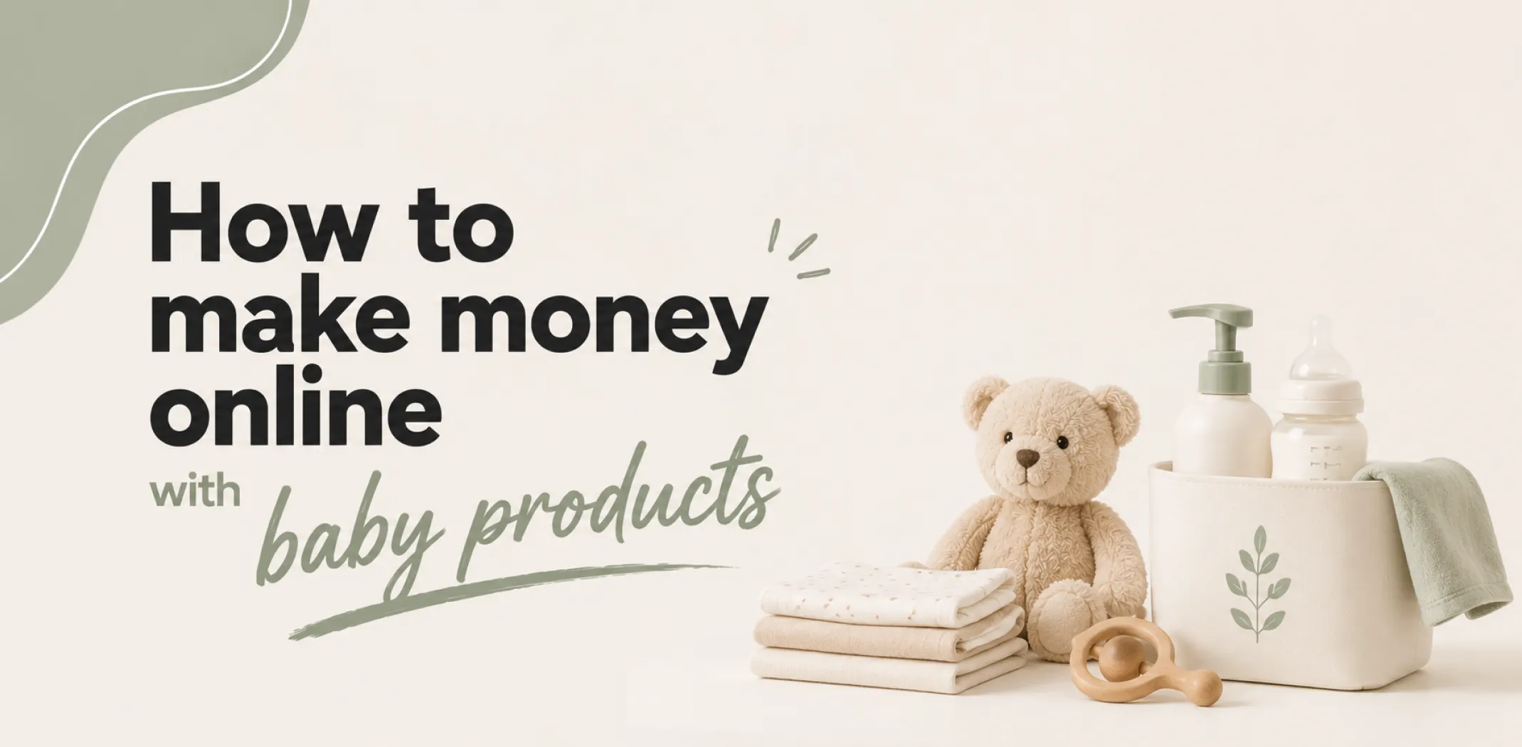 Featured image for an article about how to make money online with baby products