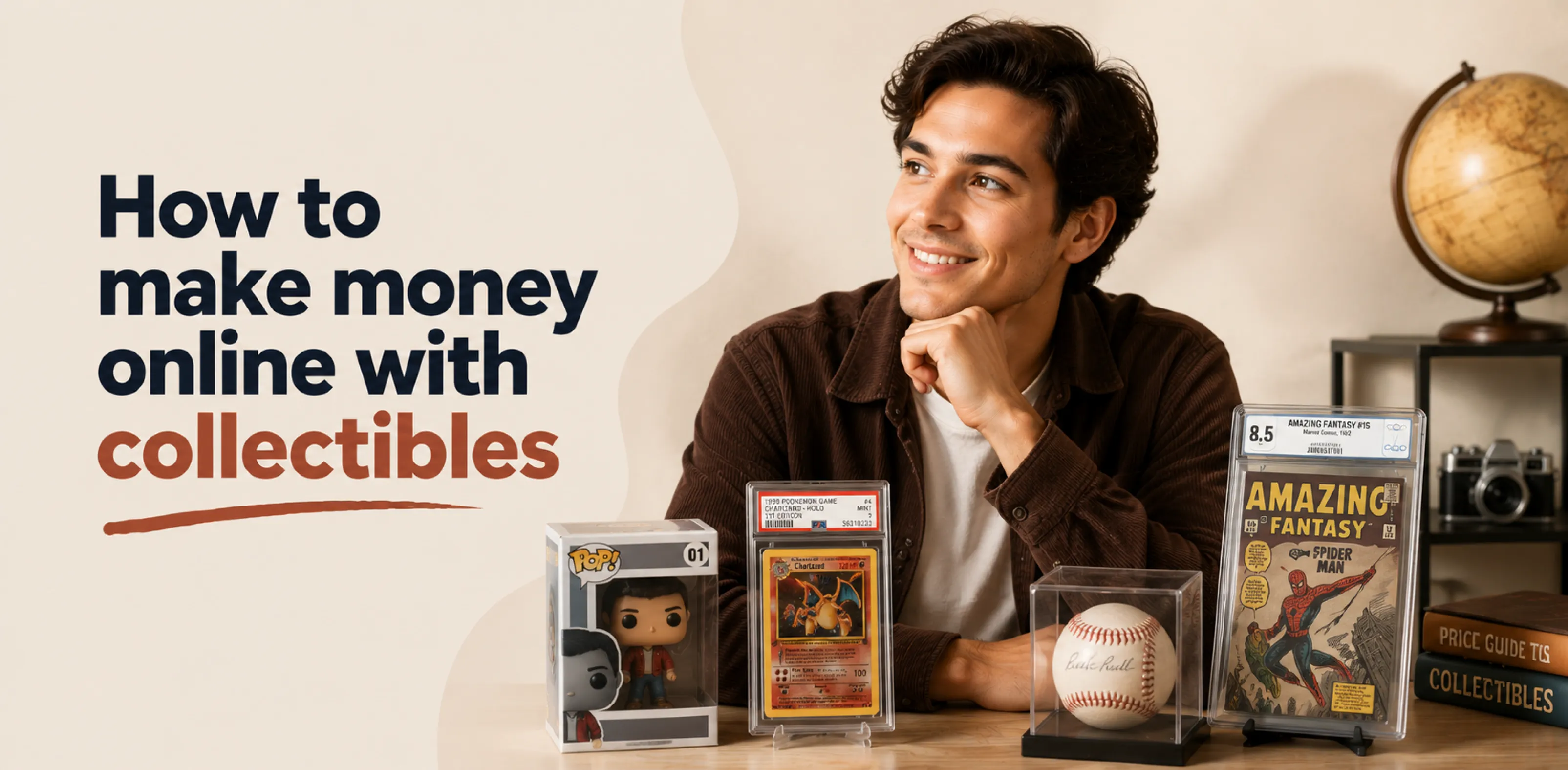 Featured image for an article about how to make money online with collectibles