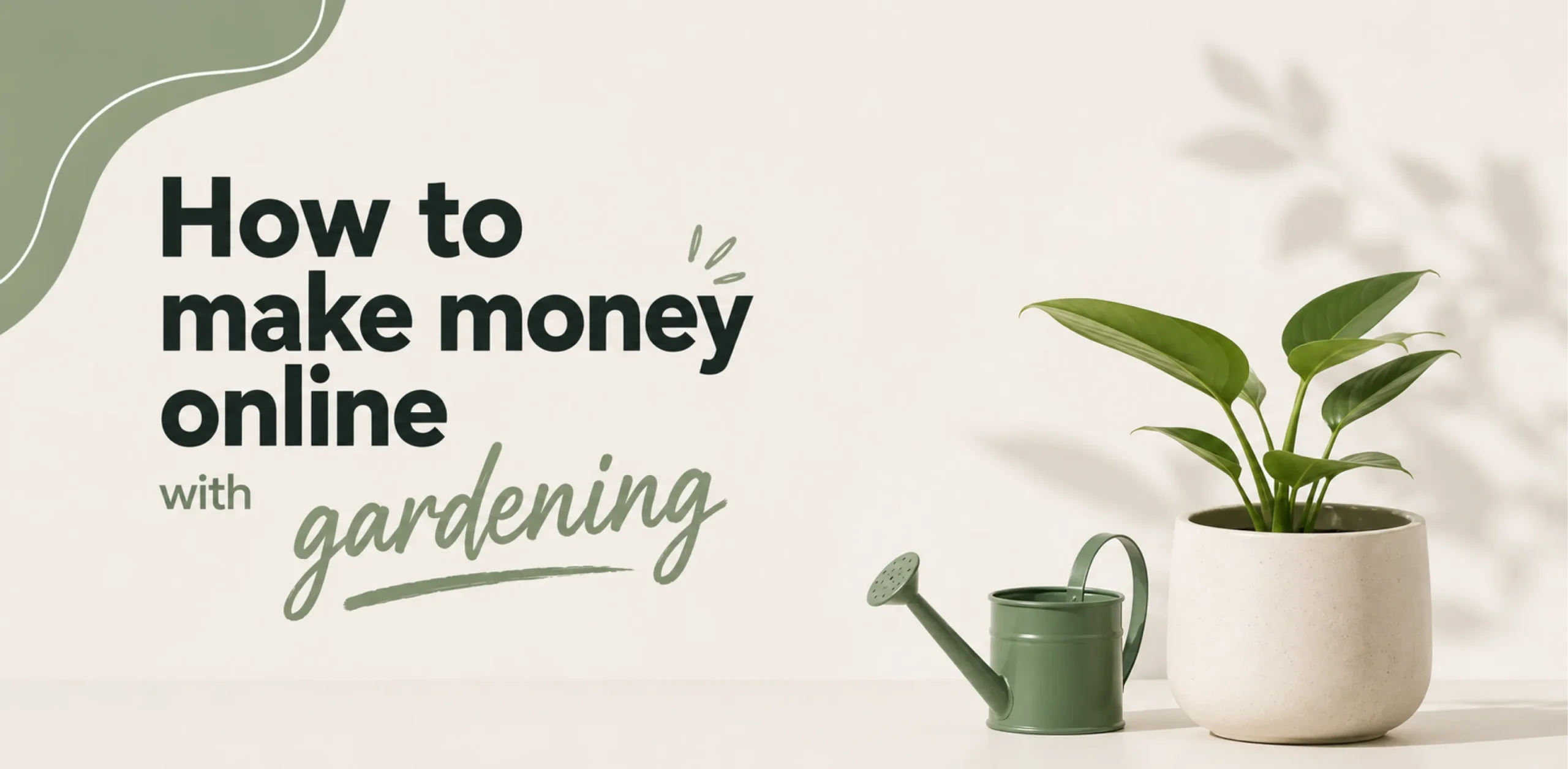 Featured image for an article about how to make money online with gardening