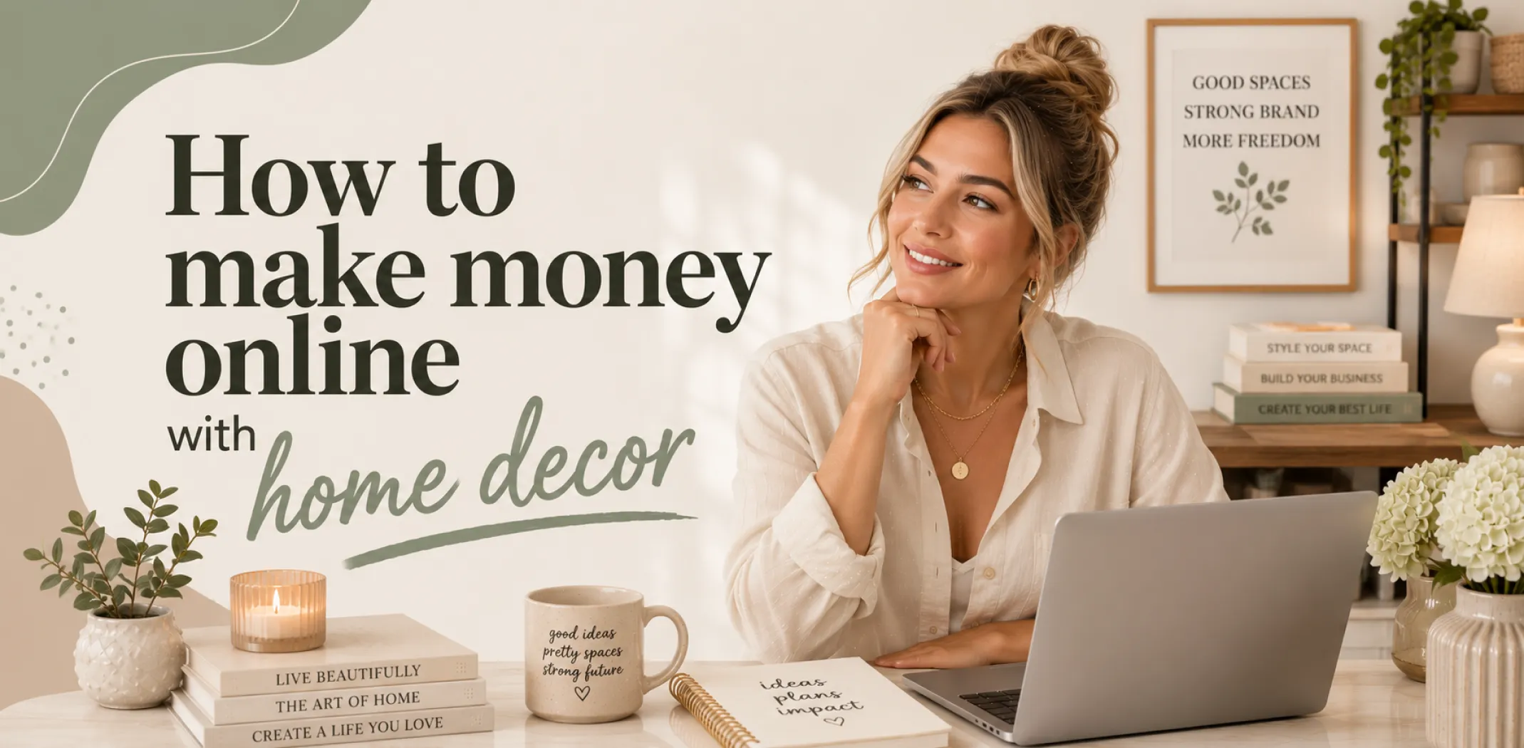 Featured image for an article about how to make money online with home decor