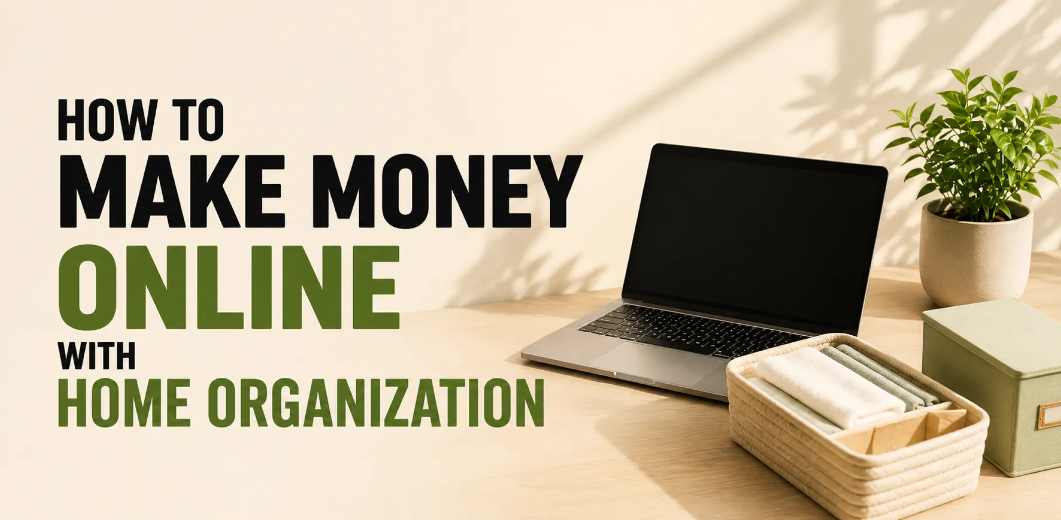 Featured image for an article about how to make money online with home organization